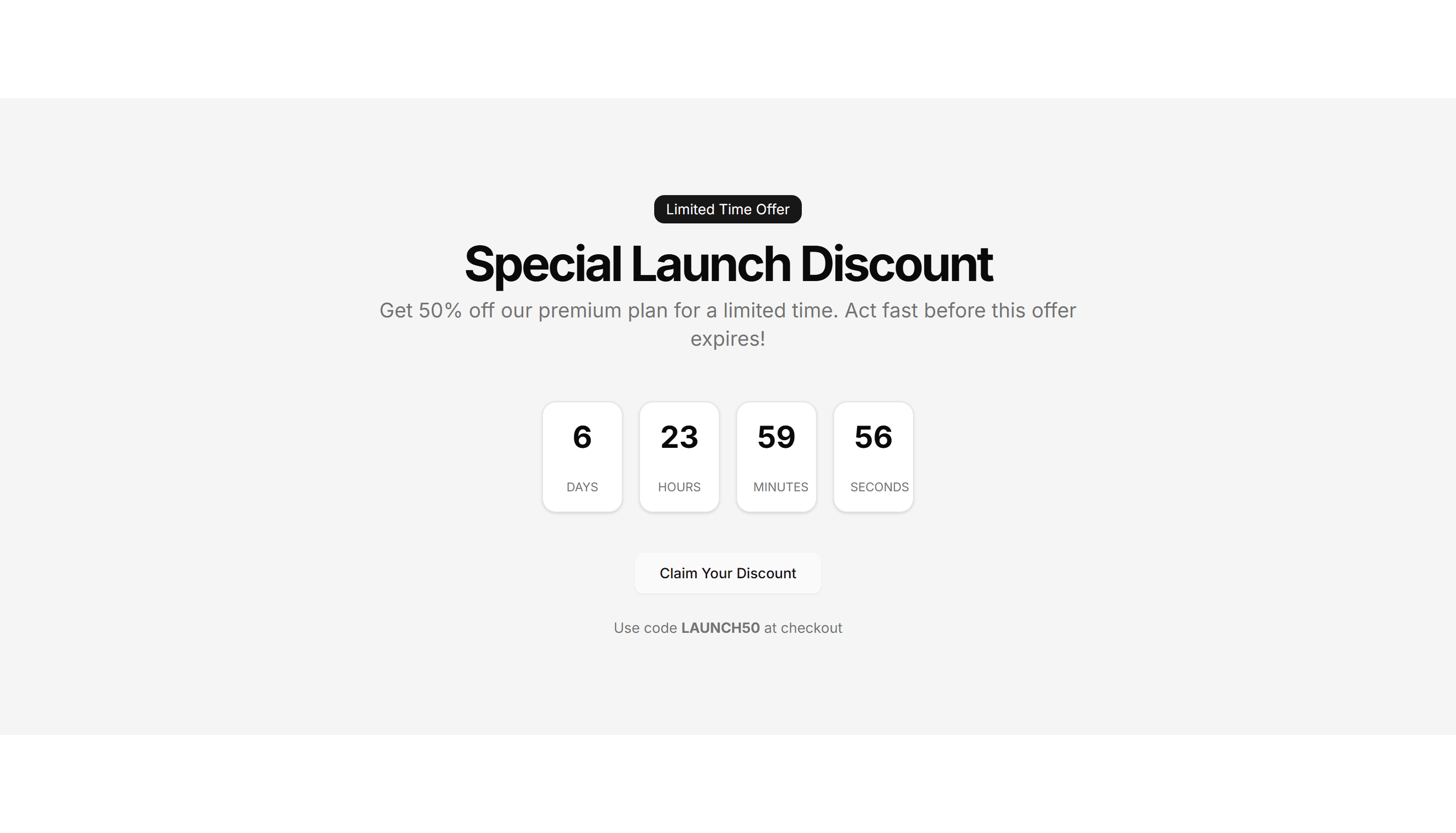 Marketing CTA Section: Countdown Timer