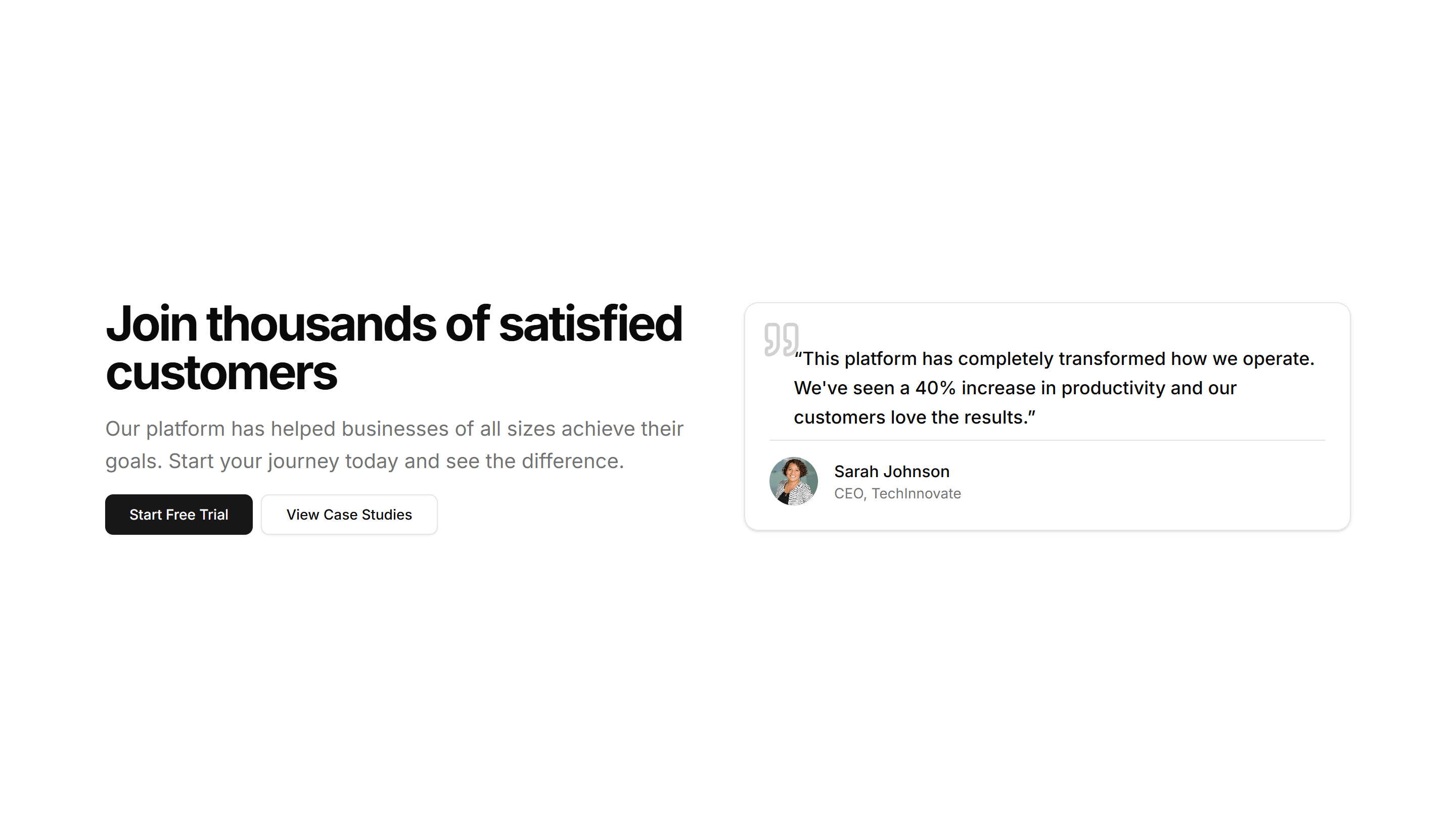 Marketing CTA Section: CTA With Testimonial