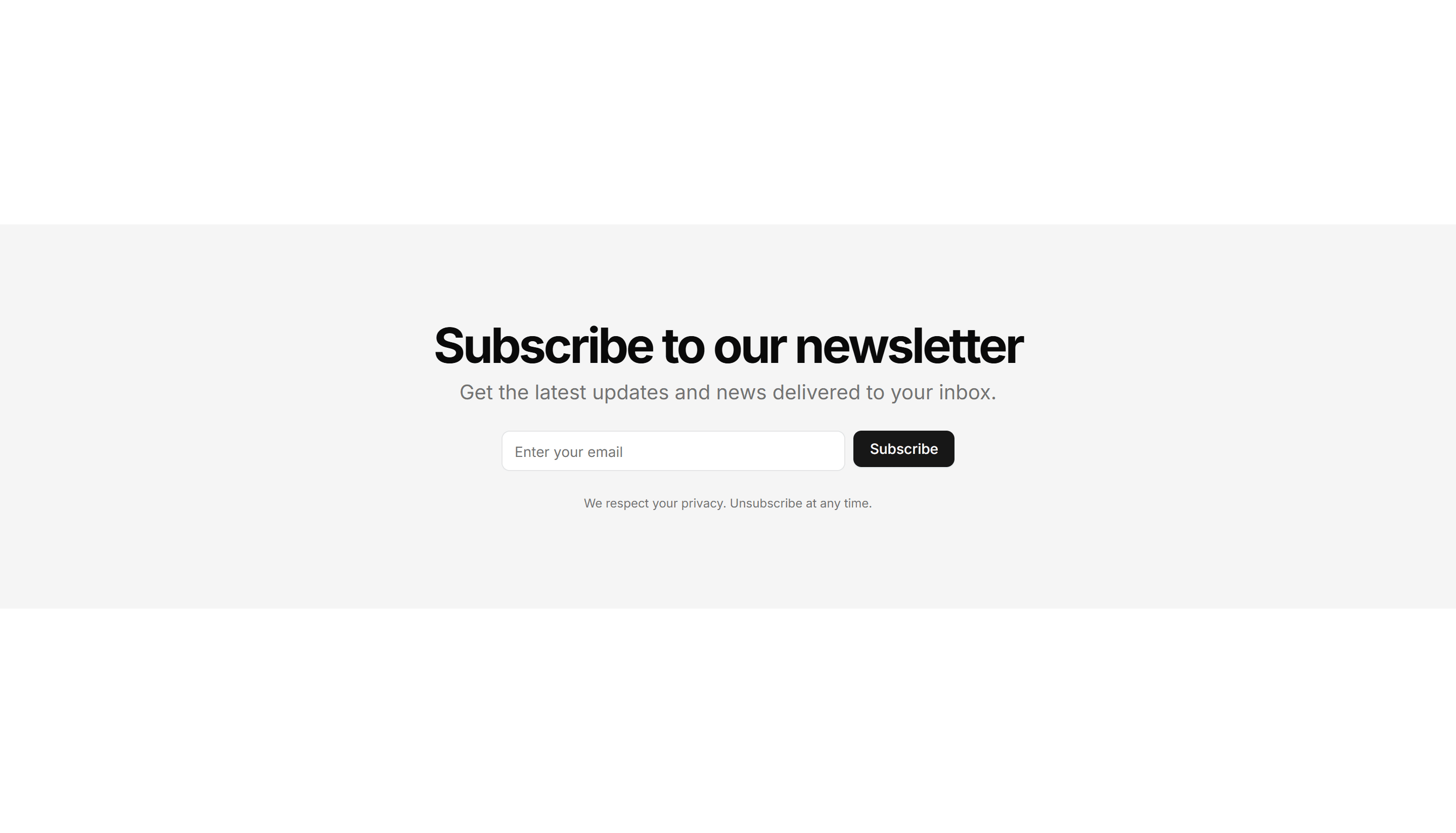 Marketing CTA Section: Newsletter Form