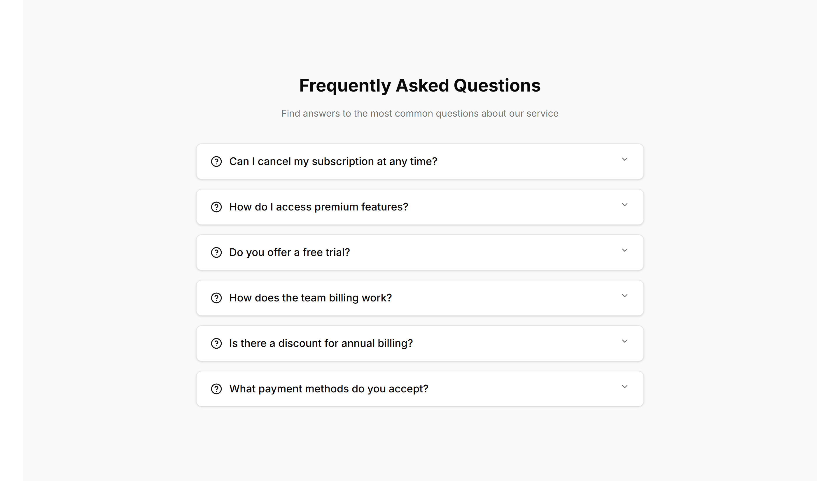 Marketing FAQ Section: Accordion With Background