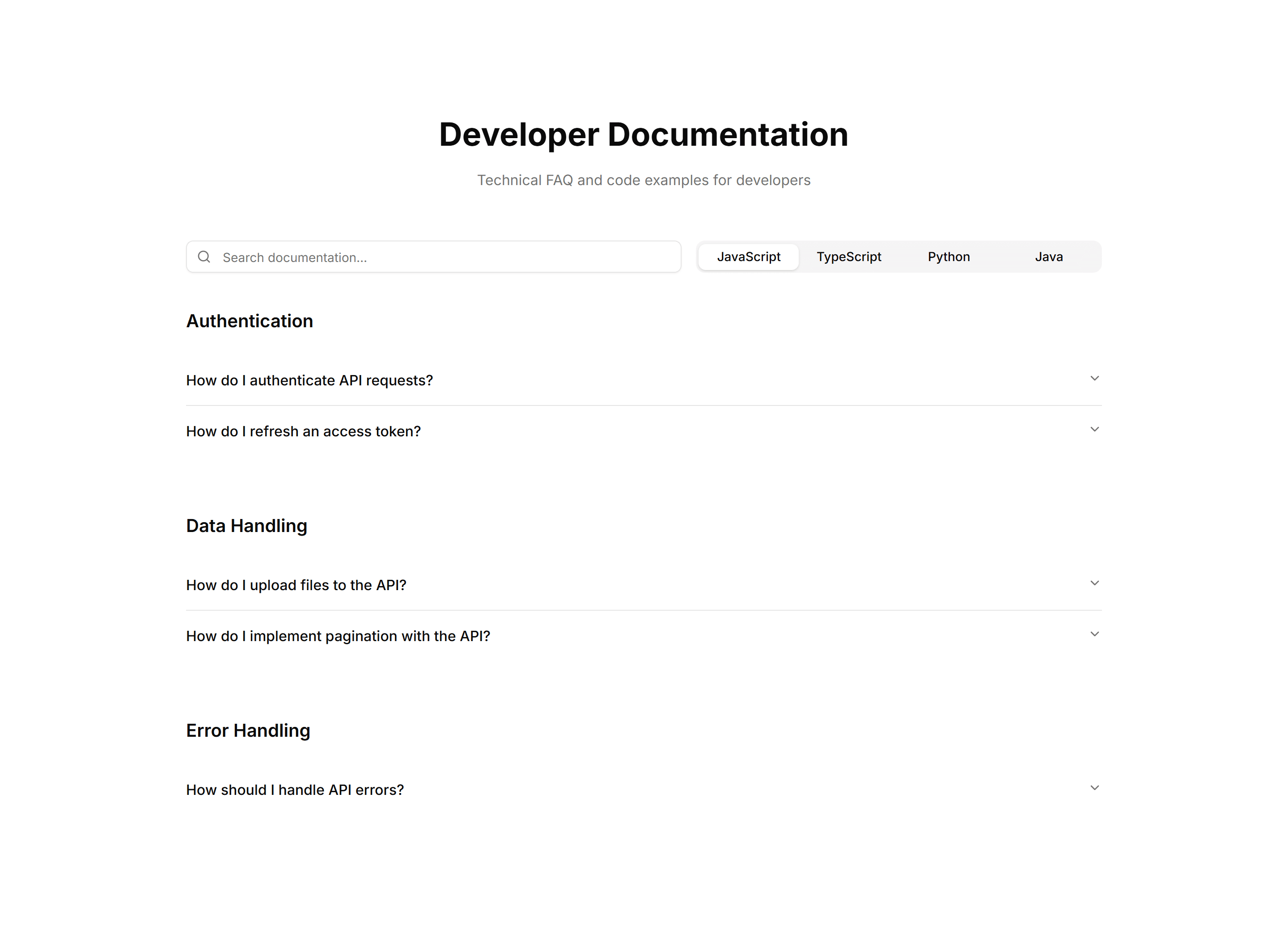 Marketing FAQ Section: Code Snippets
