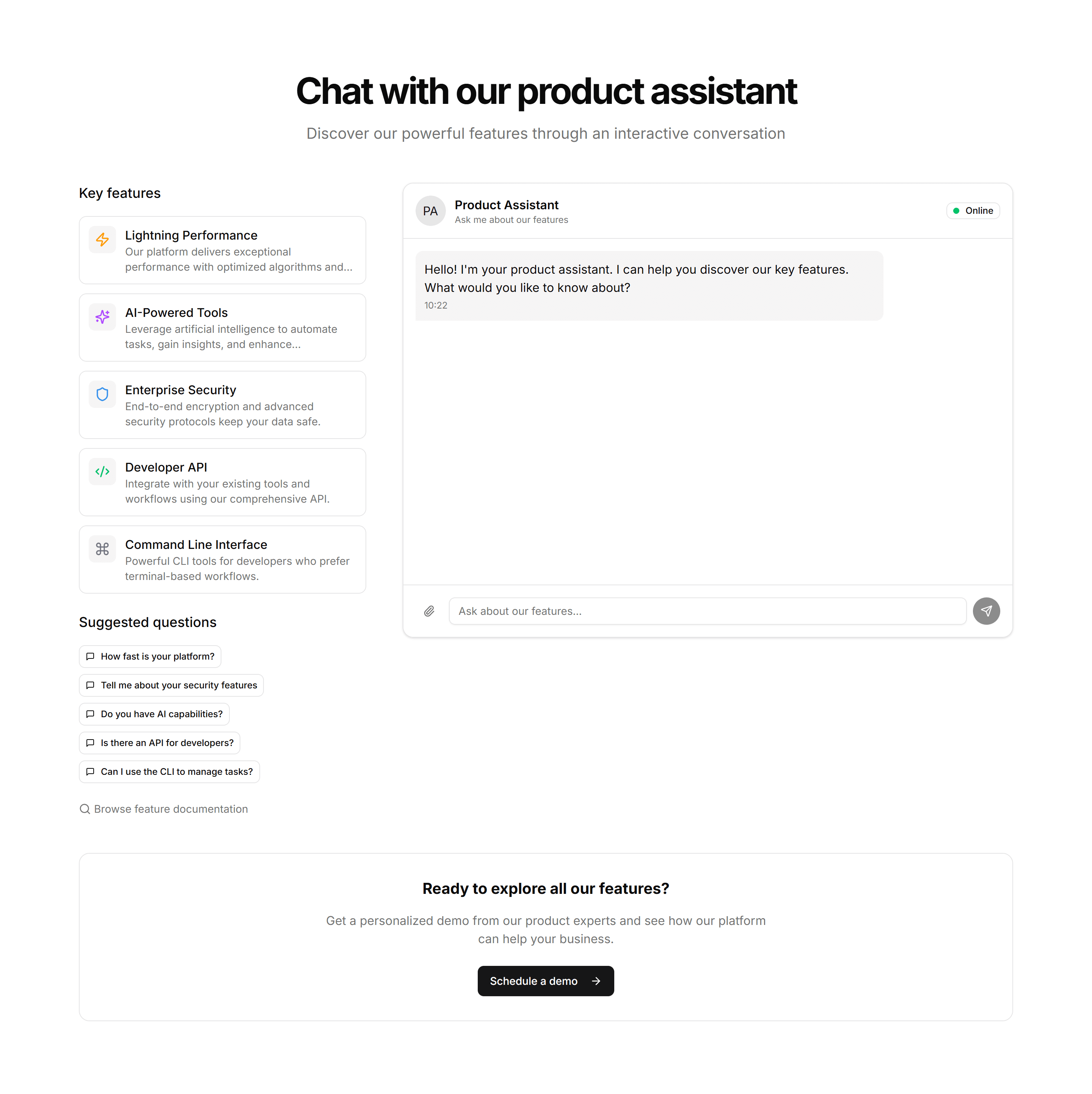 Marketing Feature Section: Feature Chat