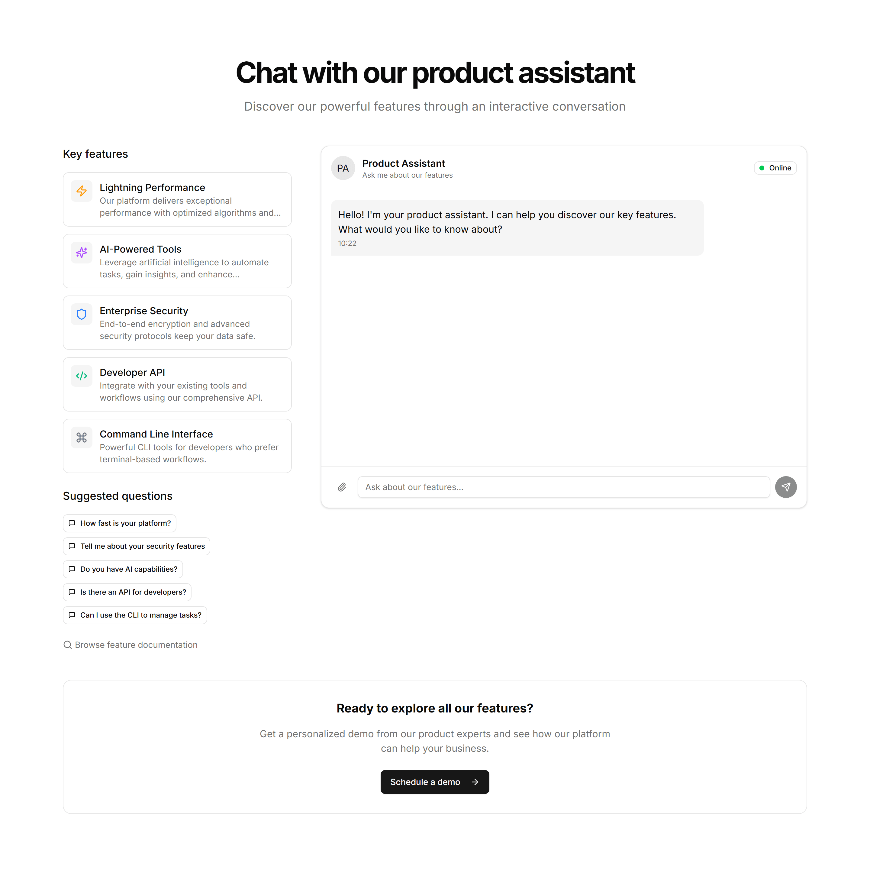 Marketing Feature Section: Feature Chat