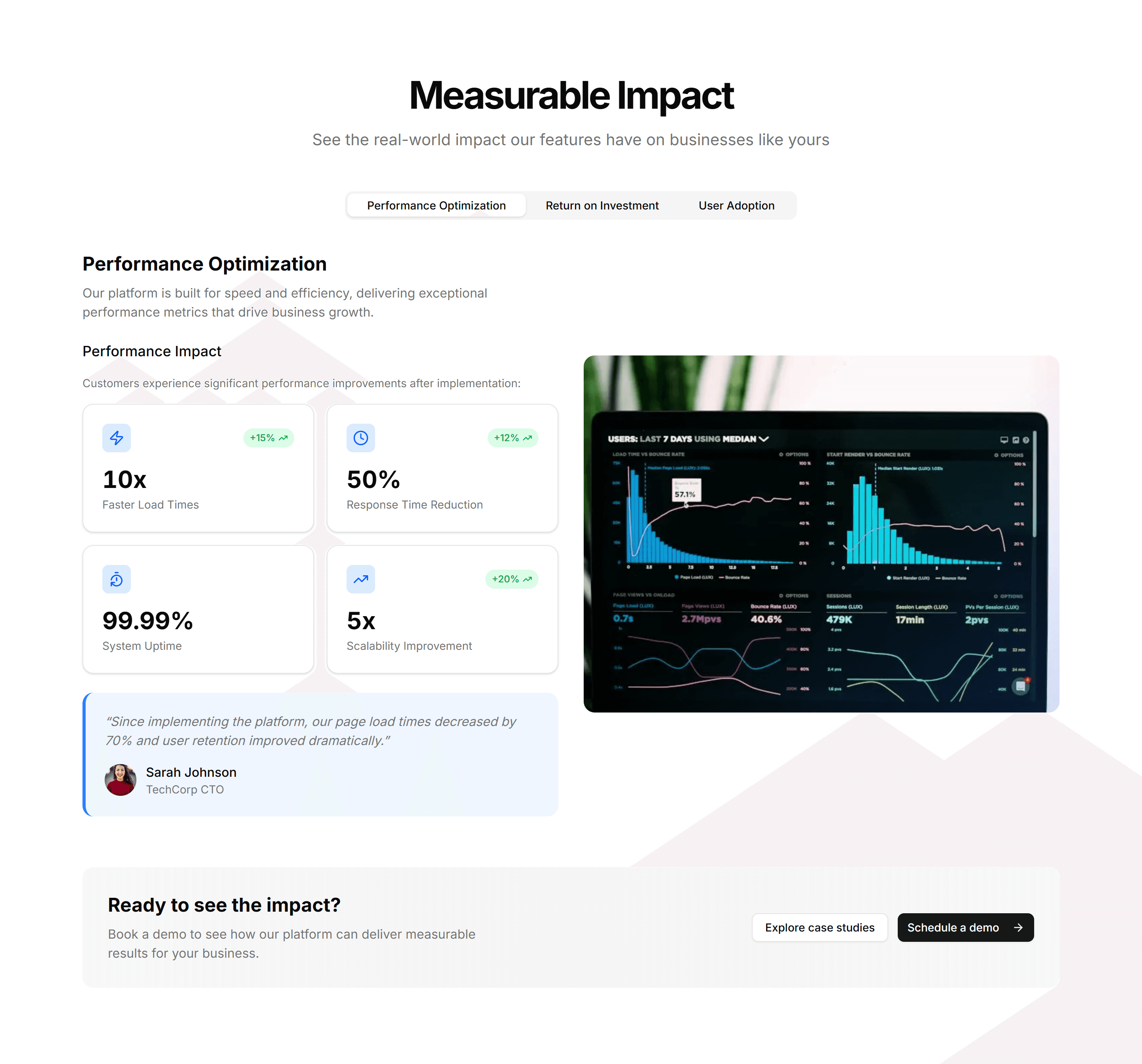 Marketing Feature Section: Feature Stats