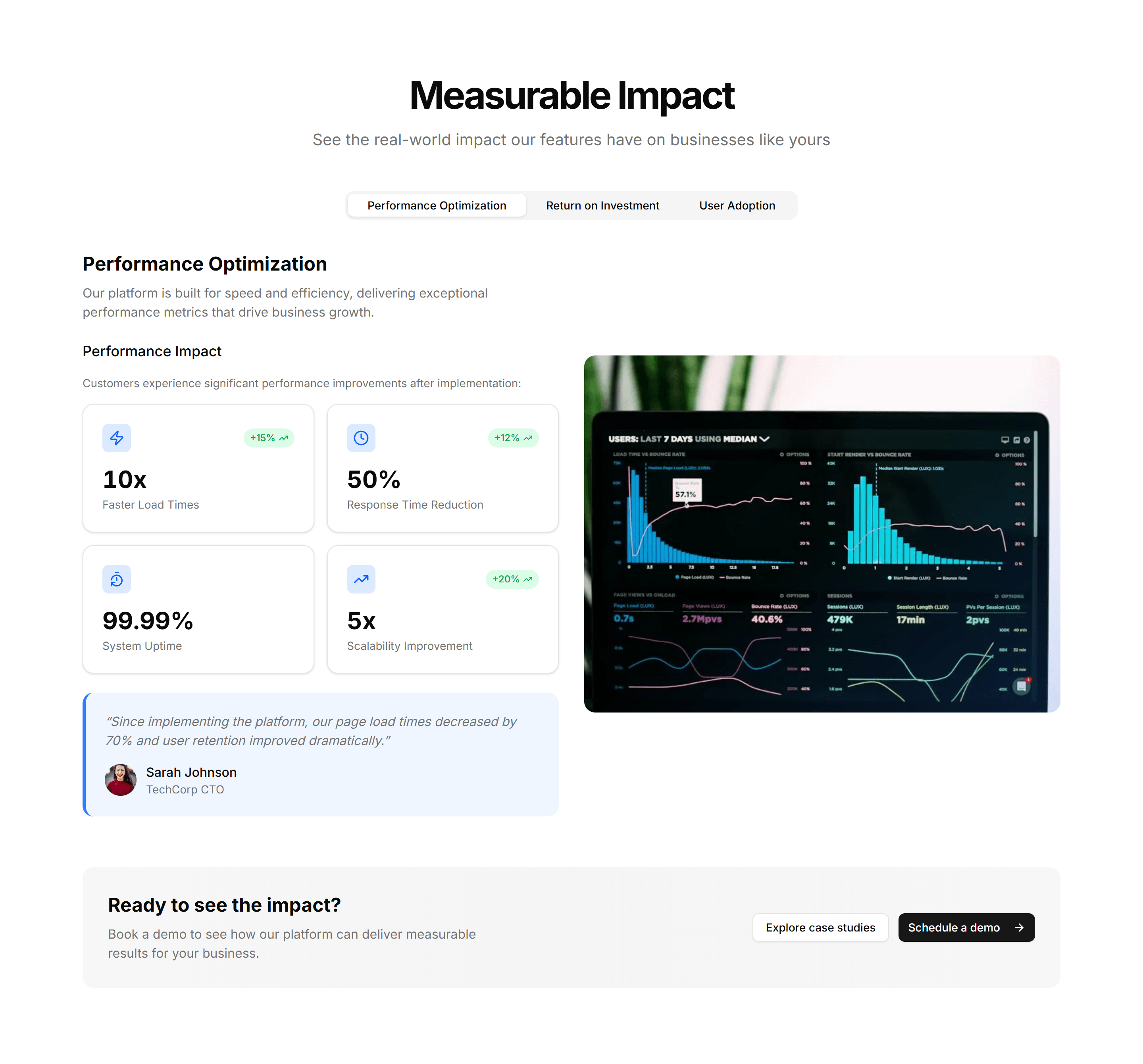 Marketing Feature Section: Feature Stats