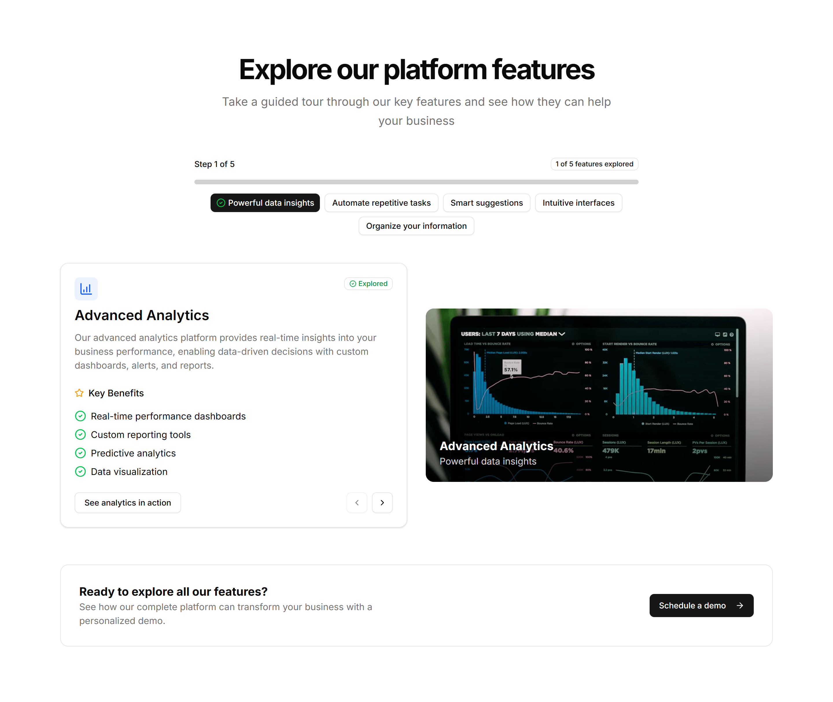 Marketing Feature Section: Feature Wizard