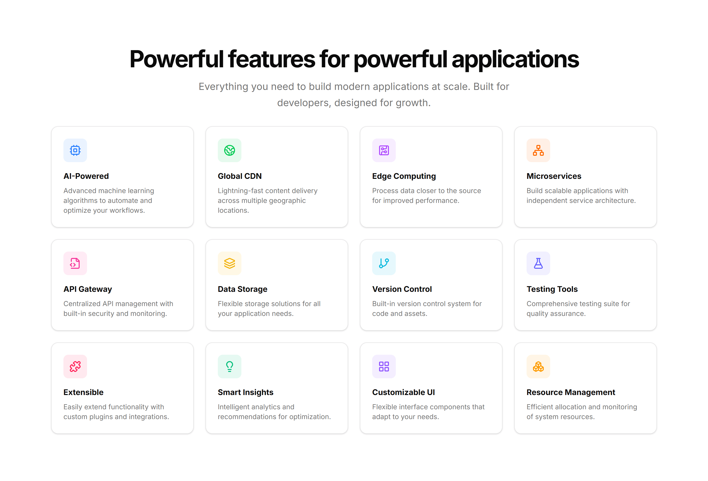 Marketing Feature Section: Grid Hover
