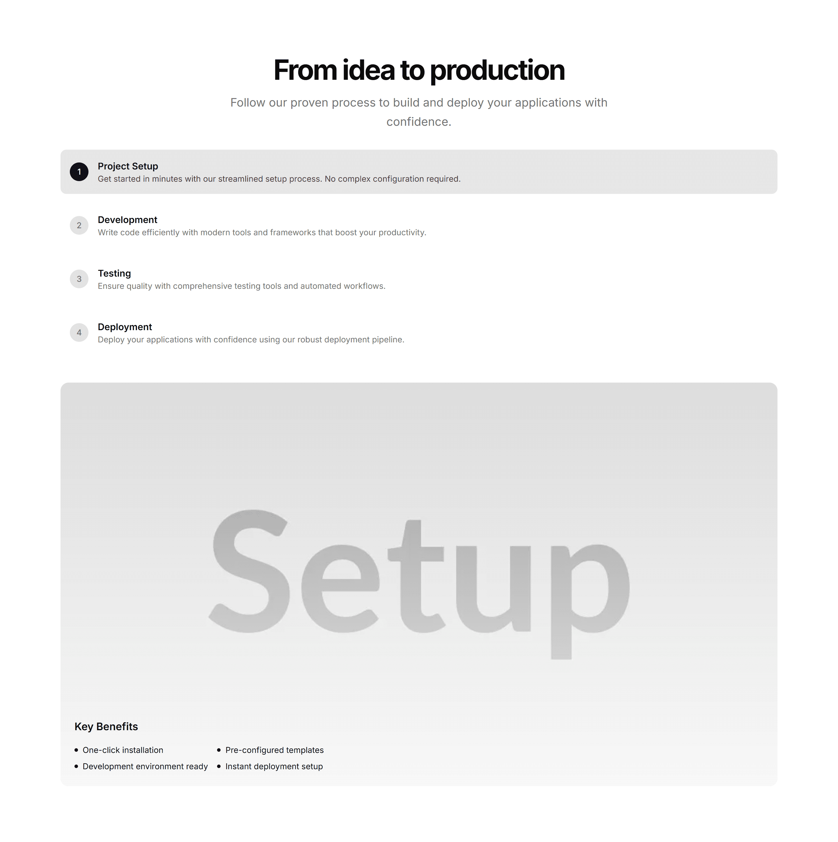 Marketing Feature Section: Steps