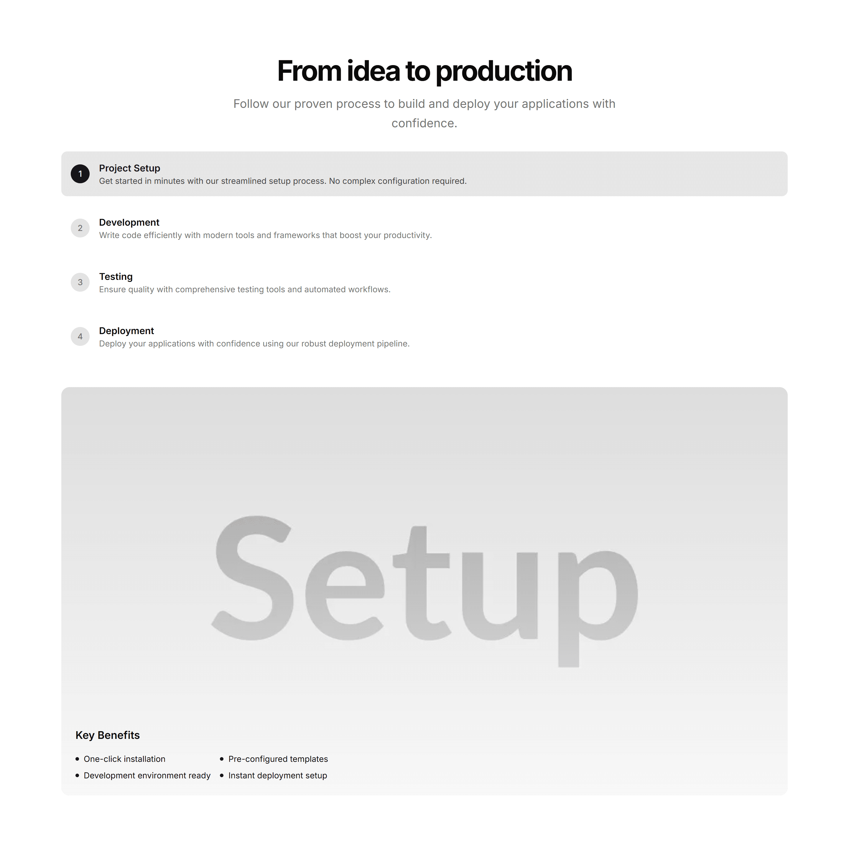 Marketing Feature Section: Steps