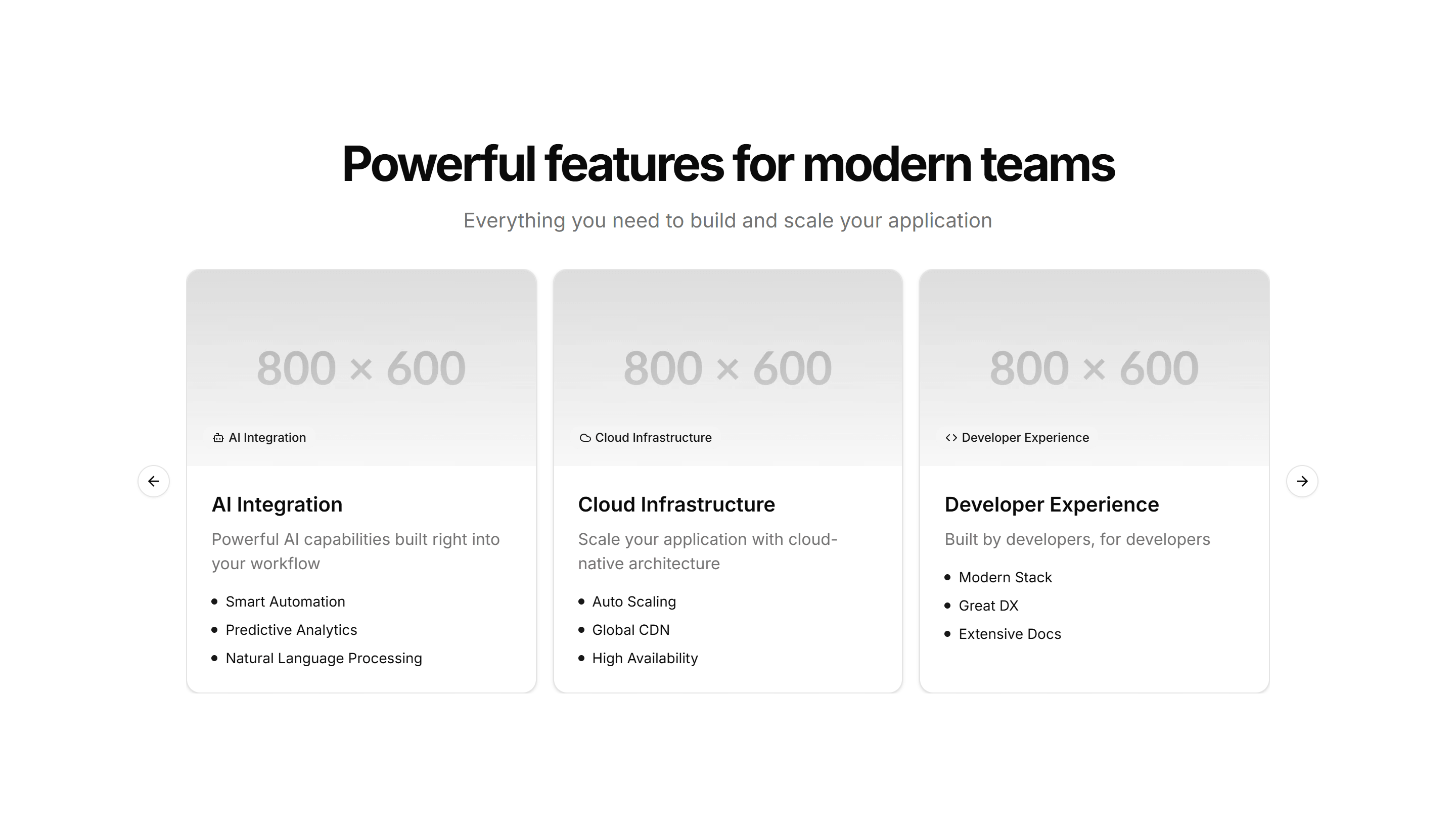Marketing Feature Section: With Carousel