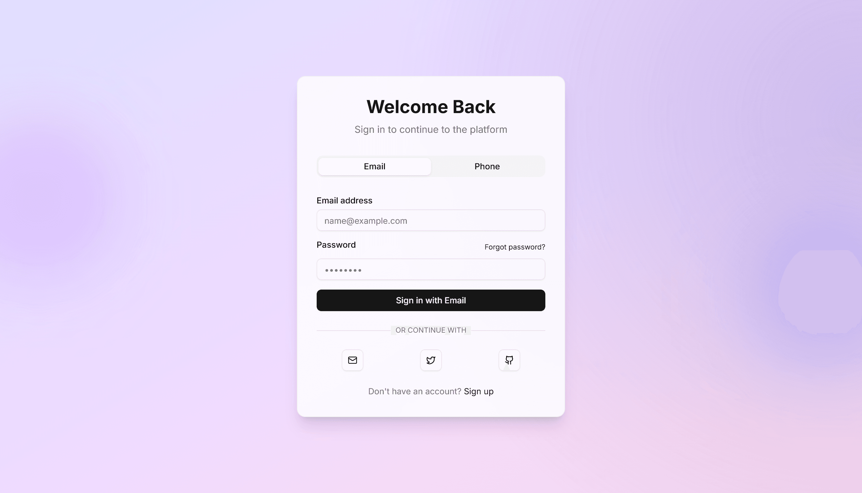 Marketing Hero Form: Floating Card With Gradient