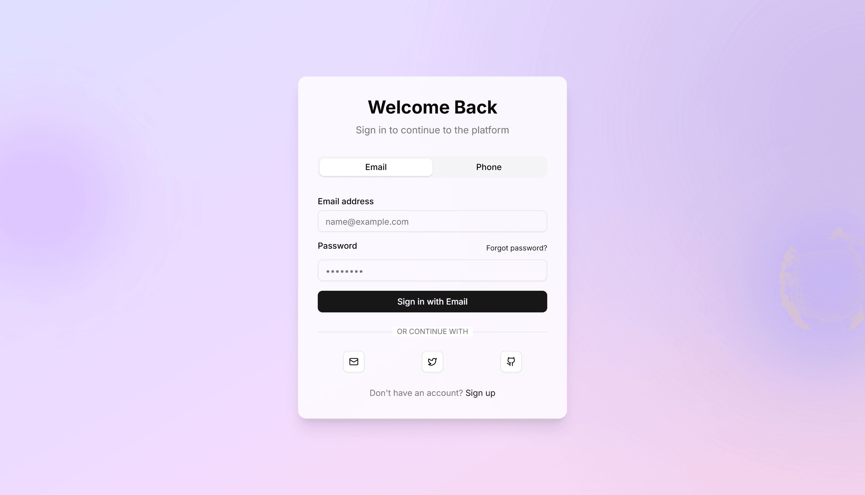 Marketing Hero Form: Floating Card With Gradient