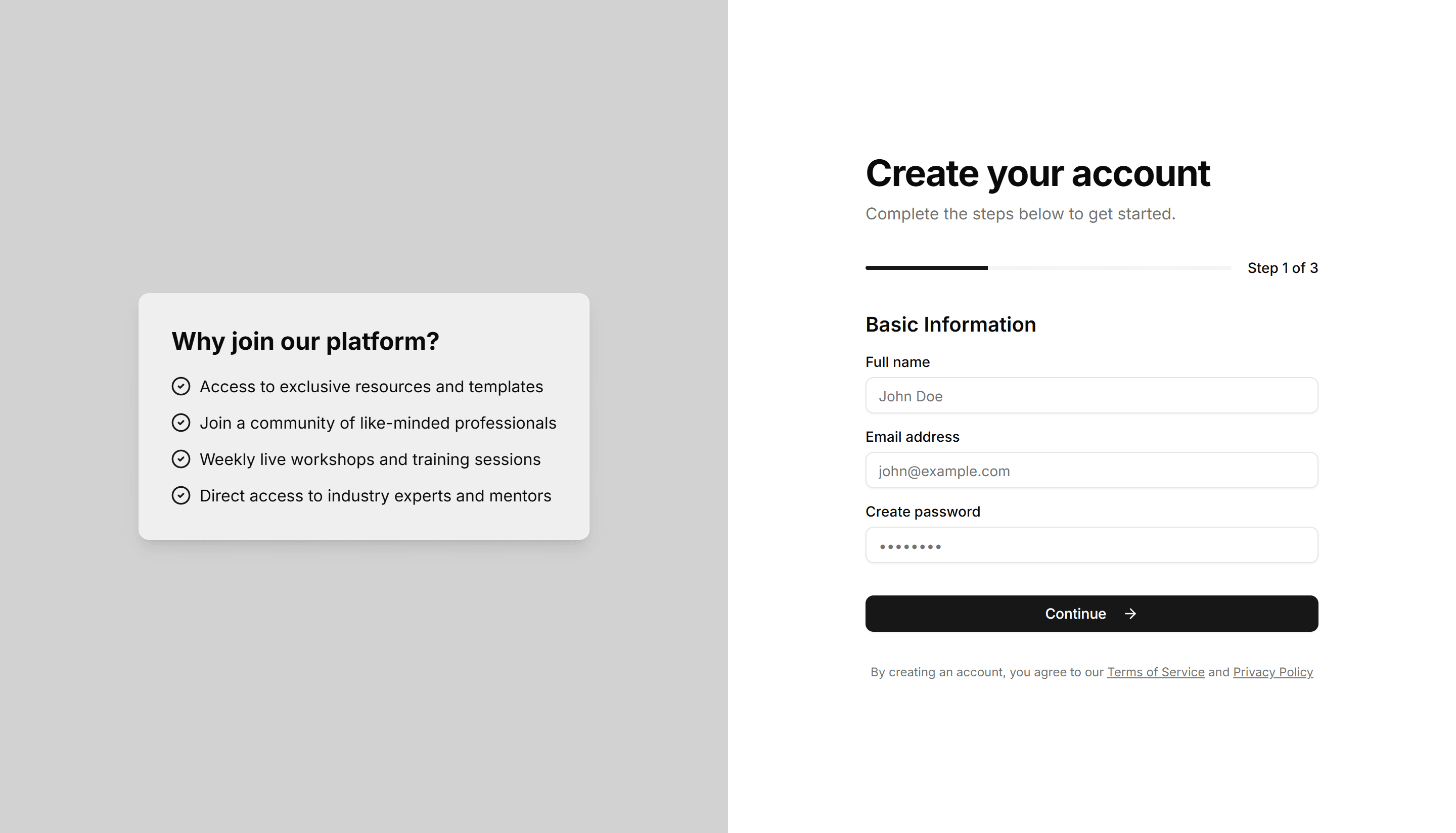 Marketing Hero Form: Split Screen Multi Step