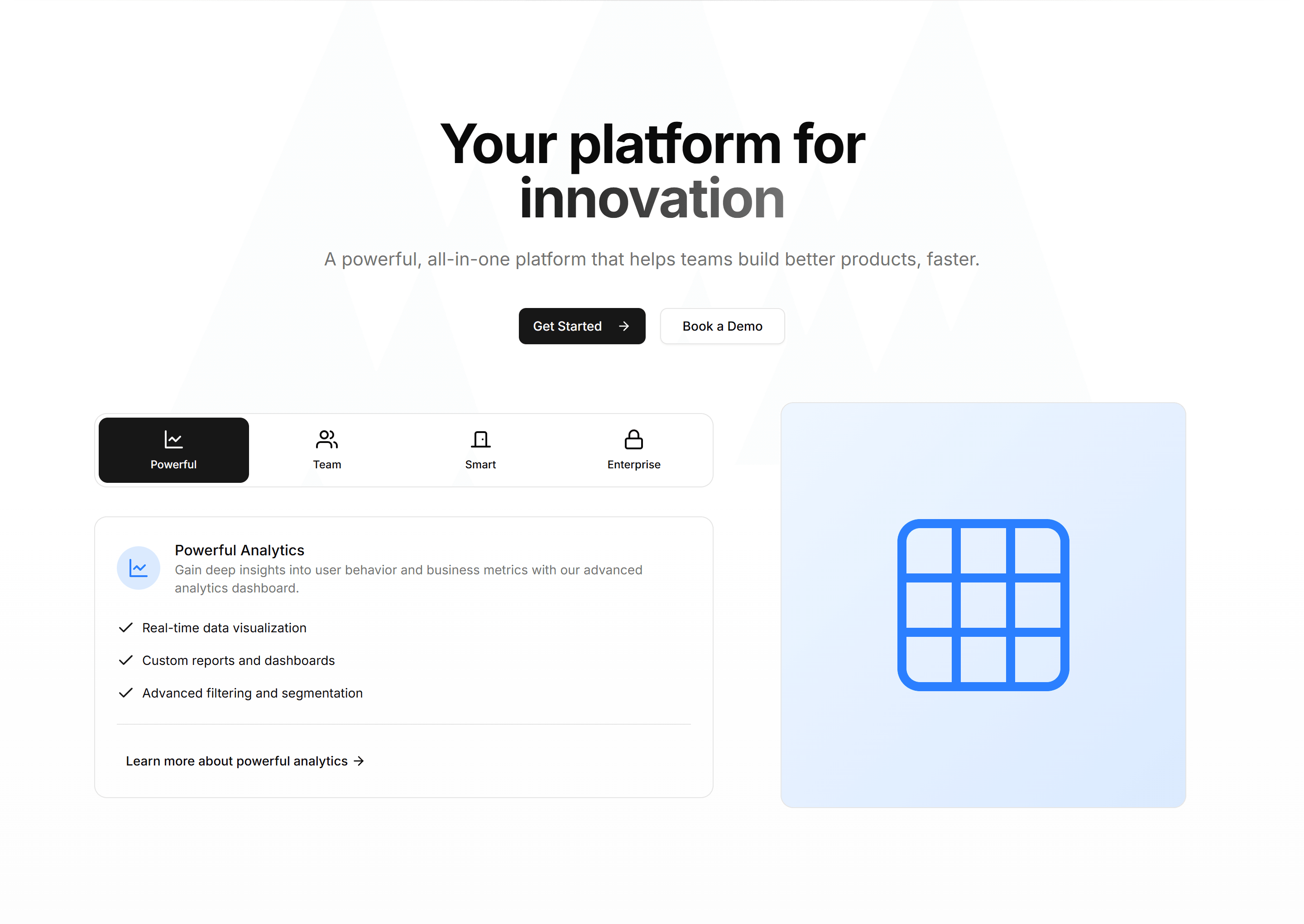 Marketing Hero Section: Animated Features Hero