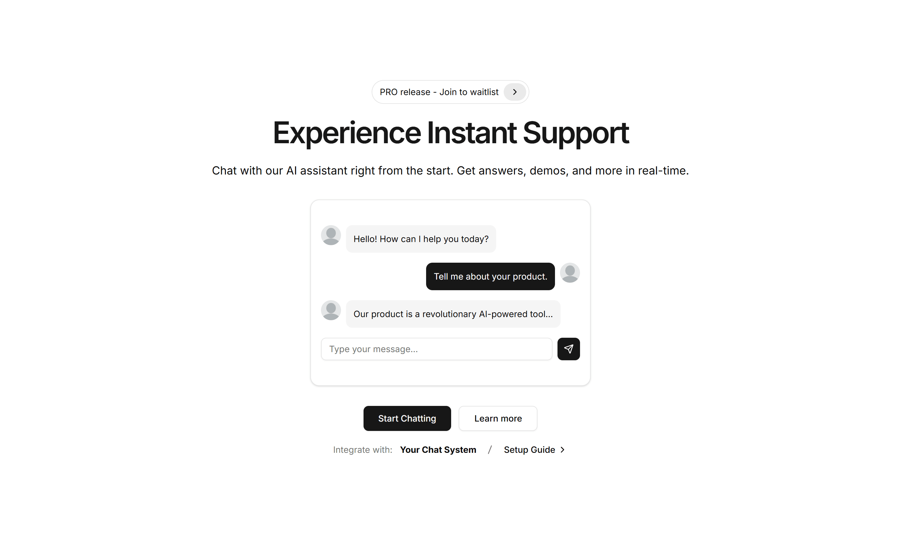 Marketing Hero Section: Chat Preview Hero