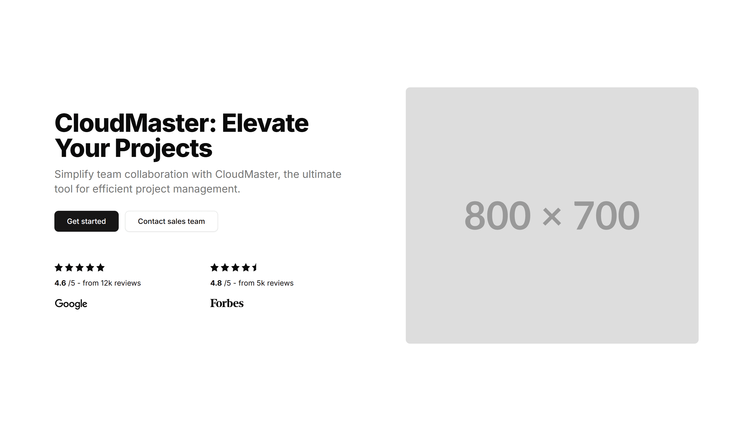 Marketing Hero Section: Image With Reviews