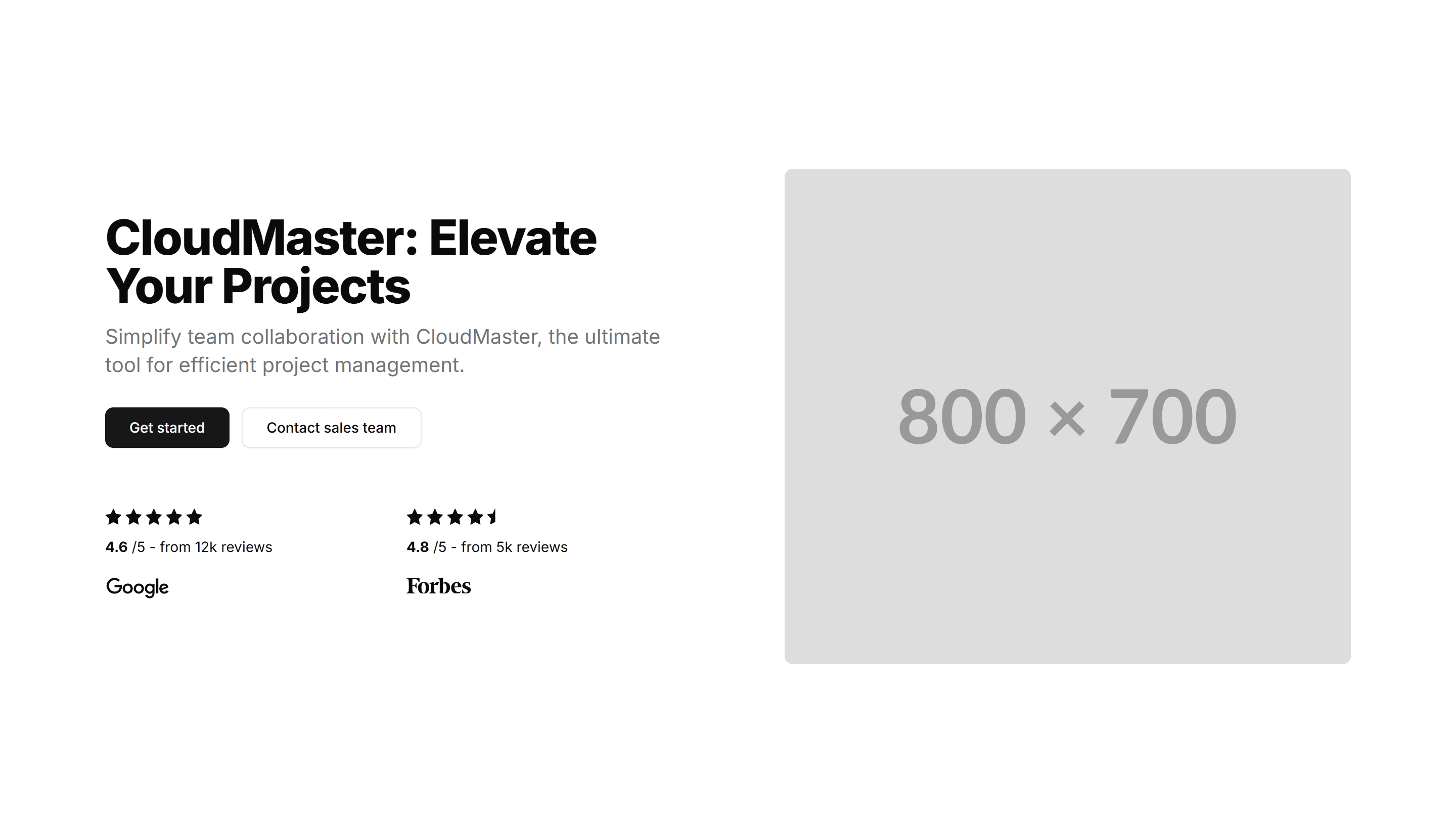 Marketing Hero Section: Image With Reviews