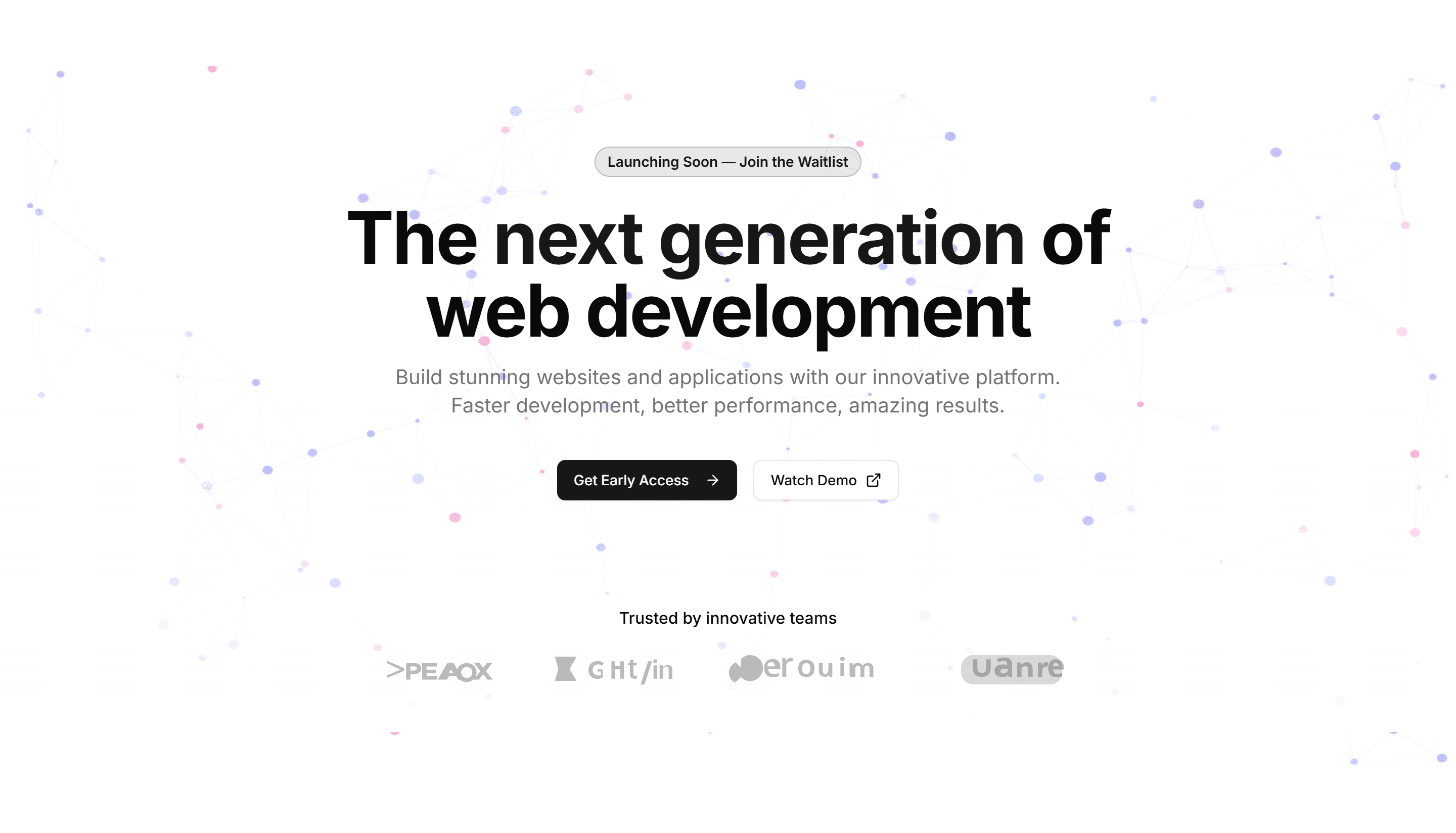 Marketing Hero Section: Particles Background Hero