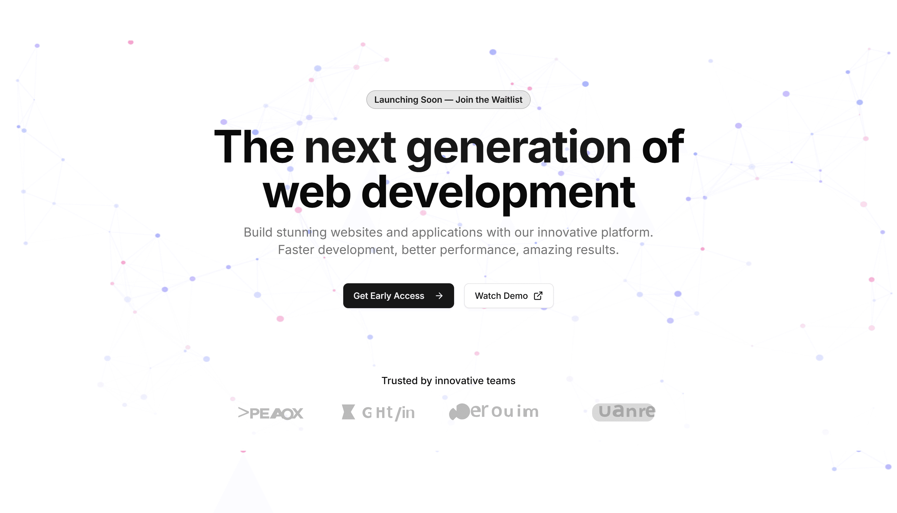 Marketing Hero Section: Particles Background Hero