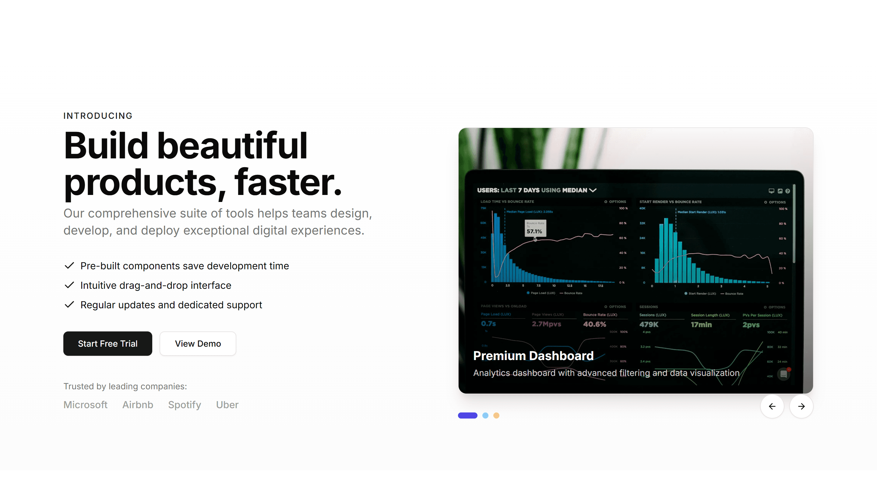Marketing Hero Section: Product Carousel Hero
