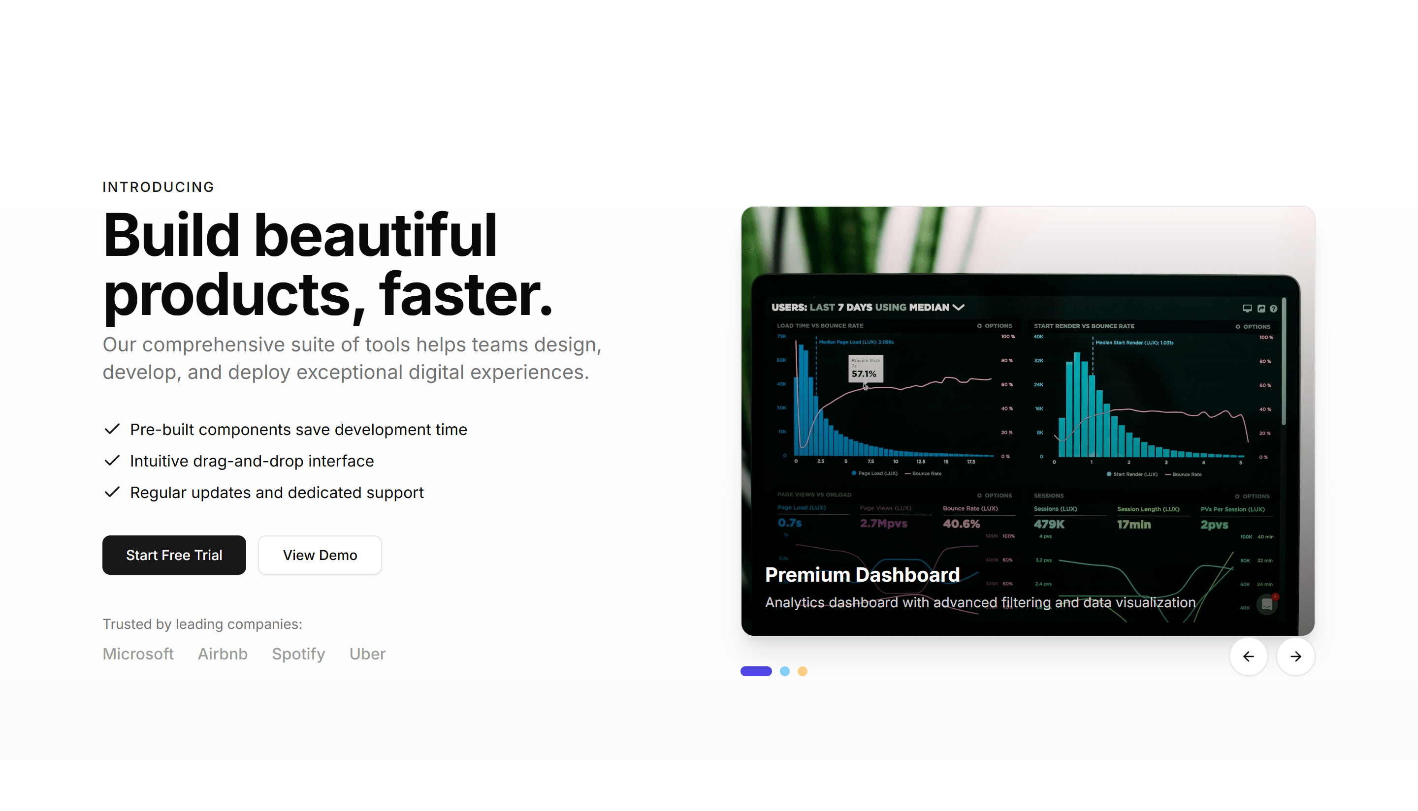 Marketing Hero Section: Product Carousel Hero