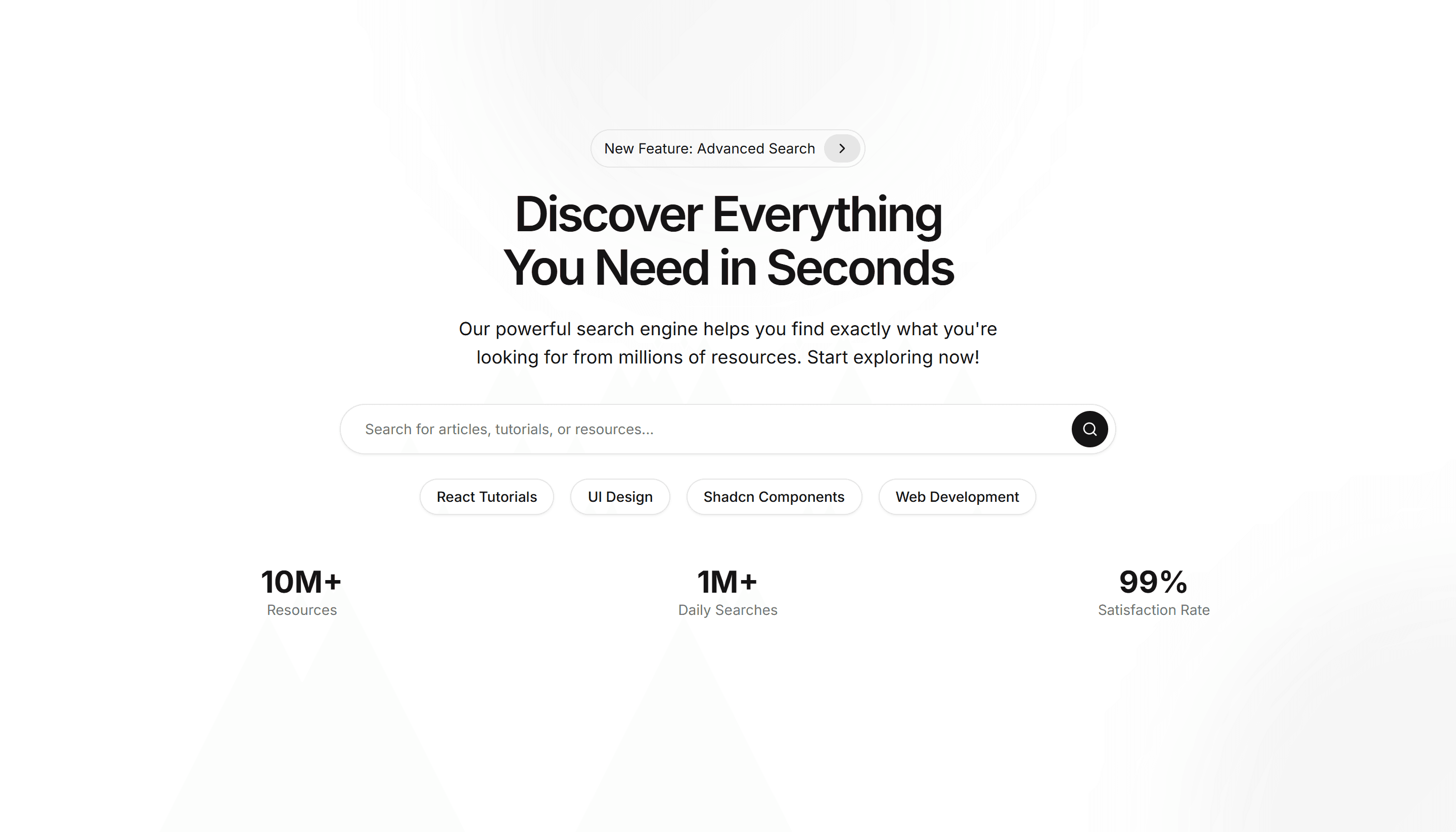 Marketing Hero Section: Search Bar