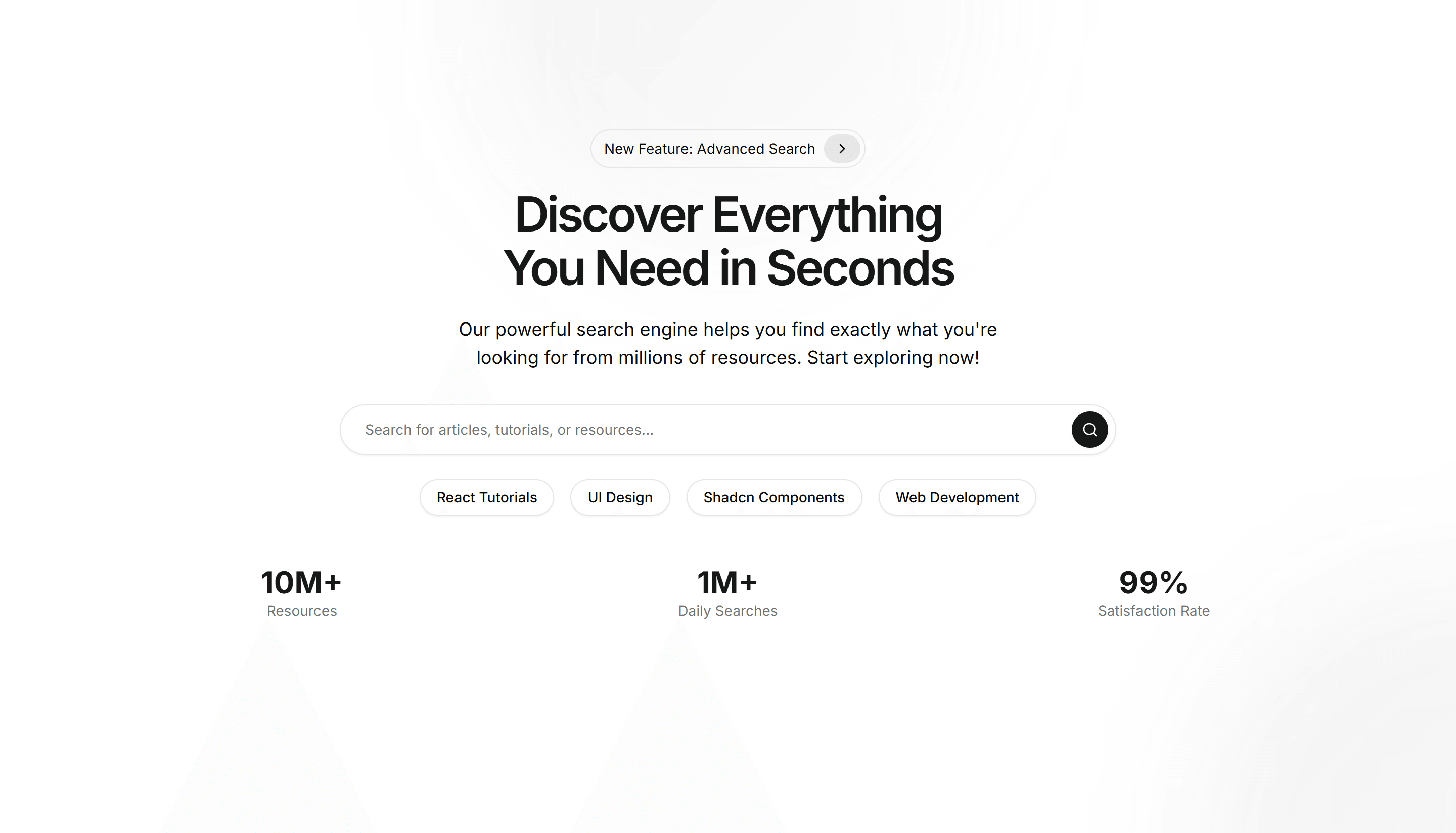 Marketing Hero Section: Search Bar