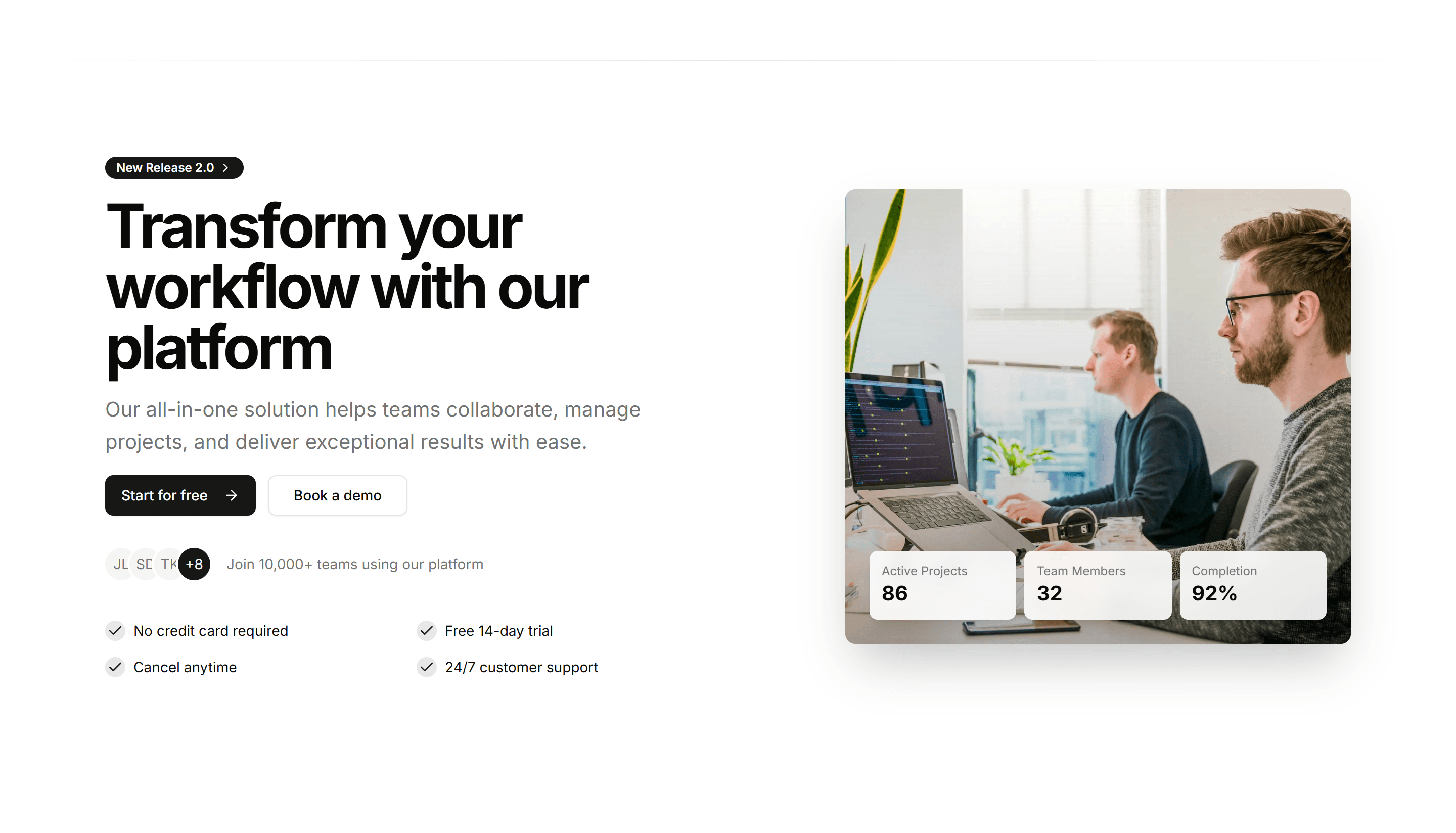 Marketing Hero Section: Split Content Hero