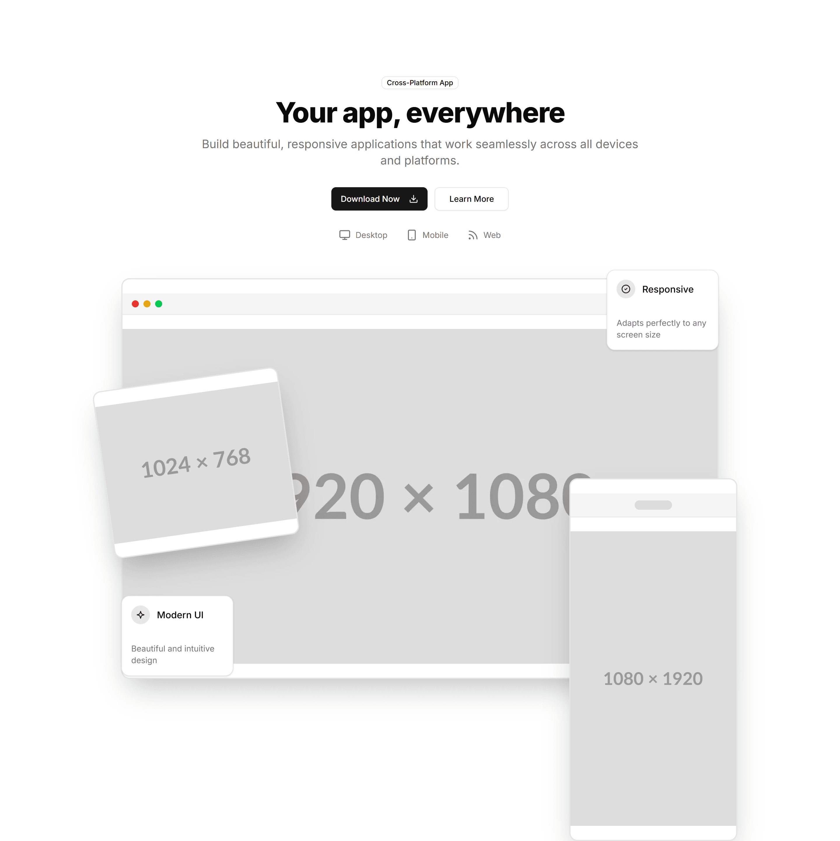 Marketing Hero Section: With App Showcase