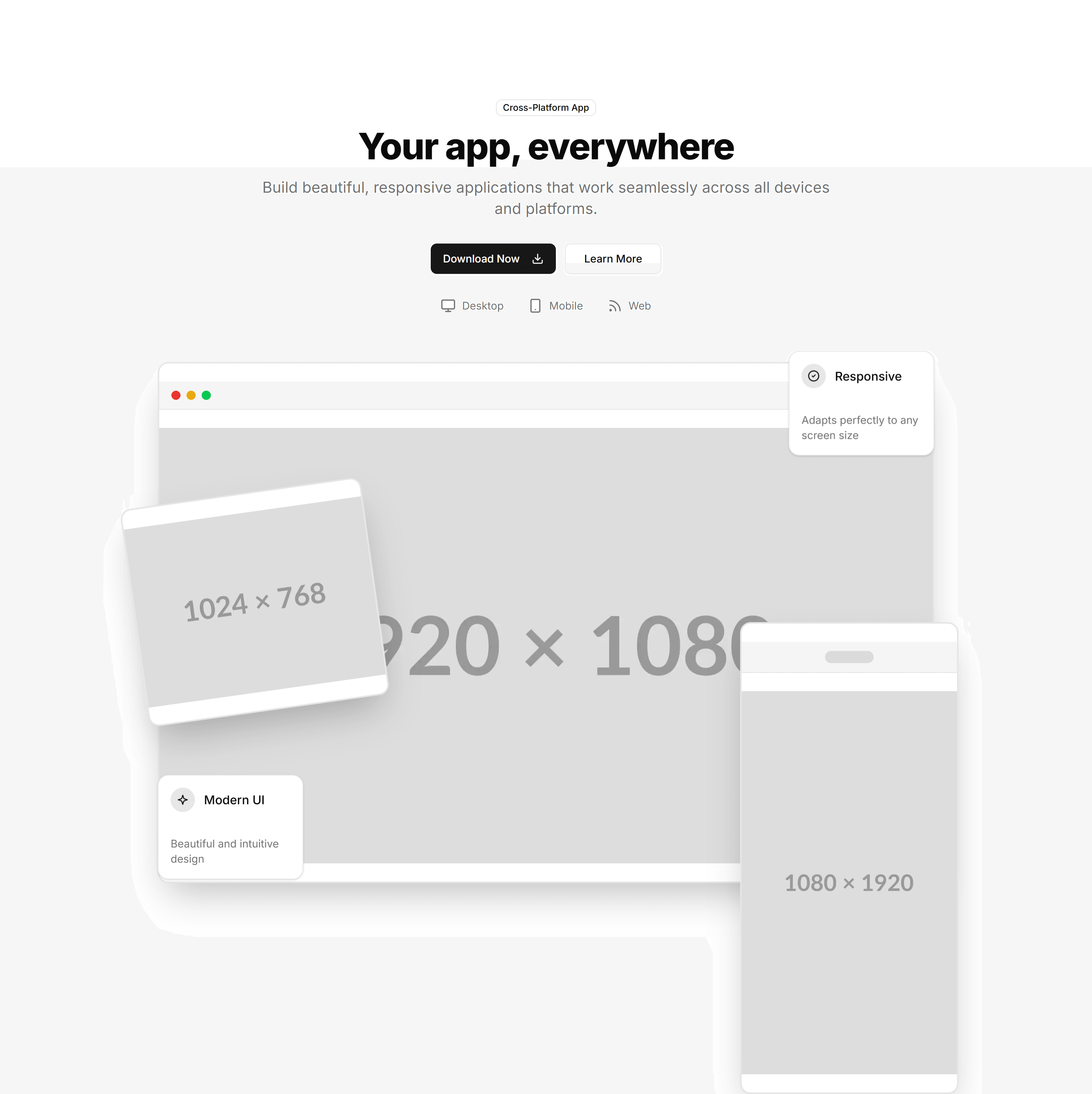 Marketing Hero Section: With App Showcase