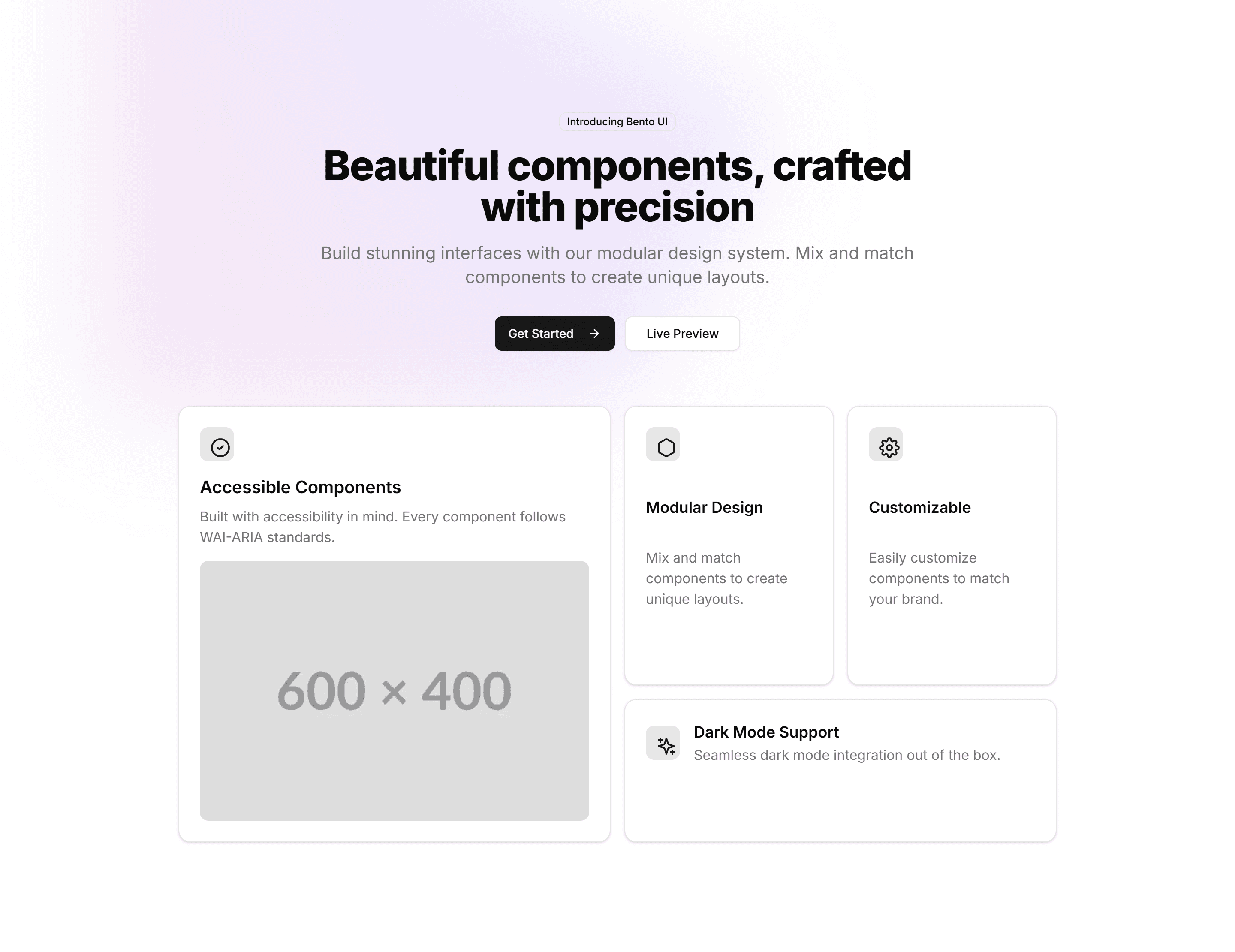 Marketing Hero Section: With Bento Grid