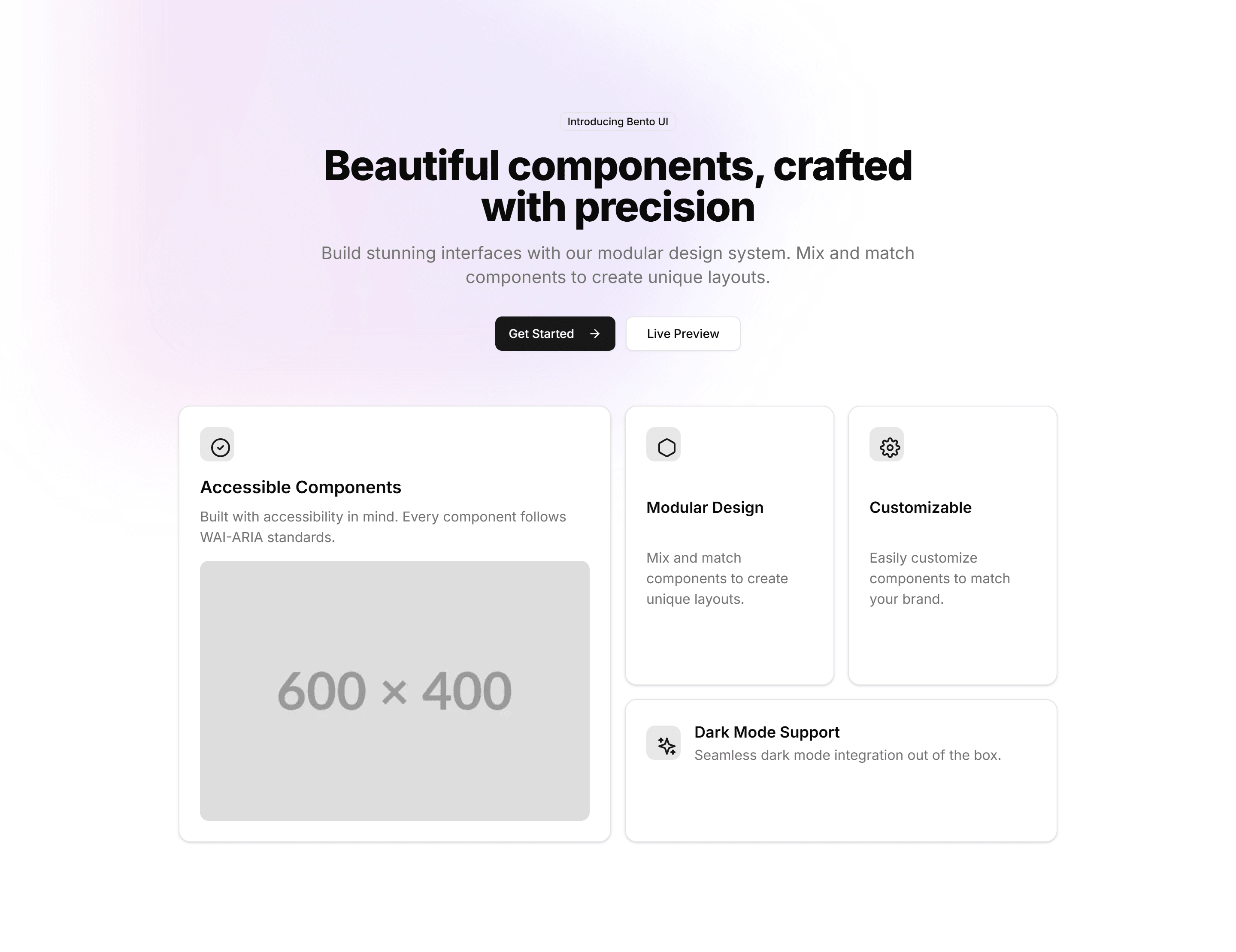 Marketing Hero Section: With Bento Grid