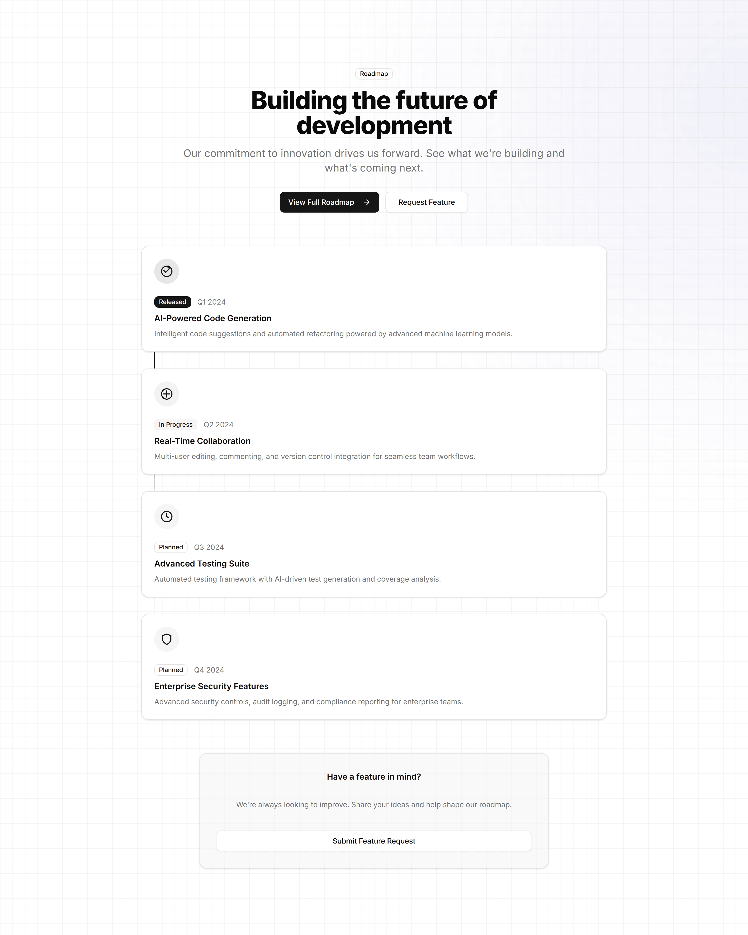 Marketing Hero Section: With Feature Timeline