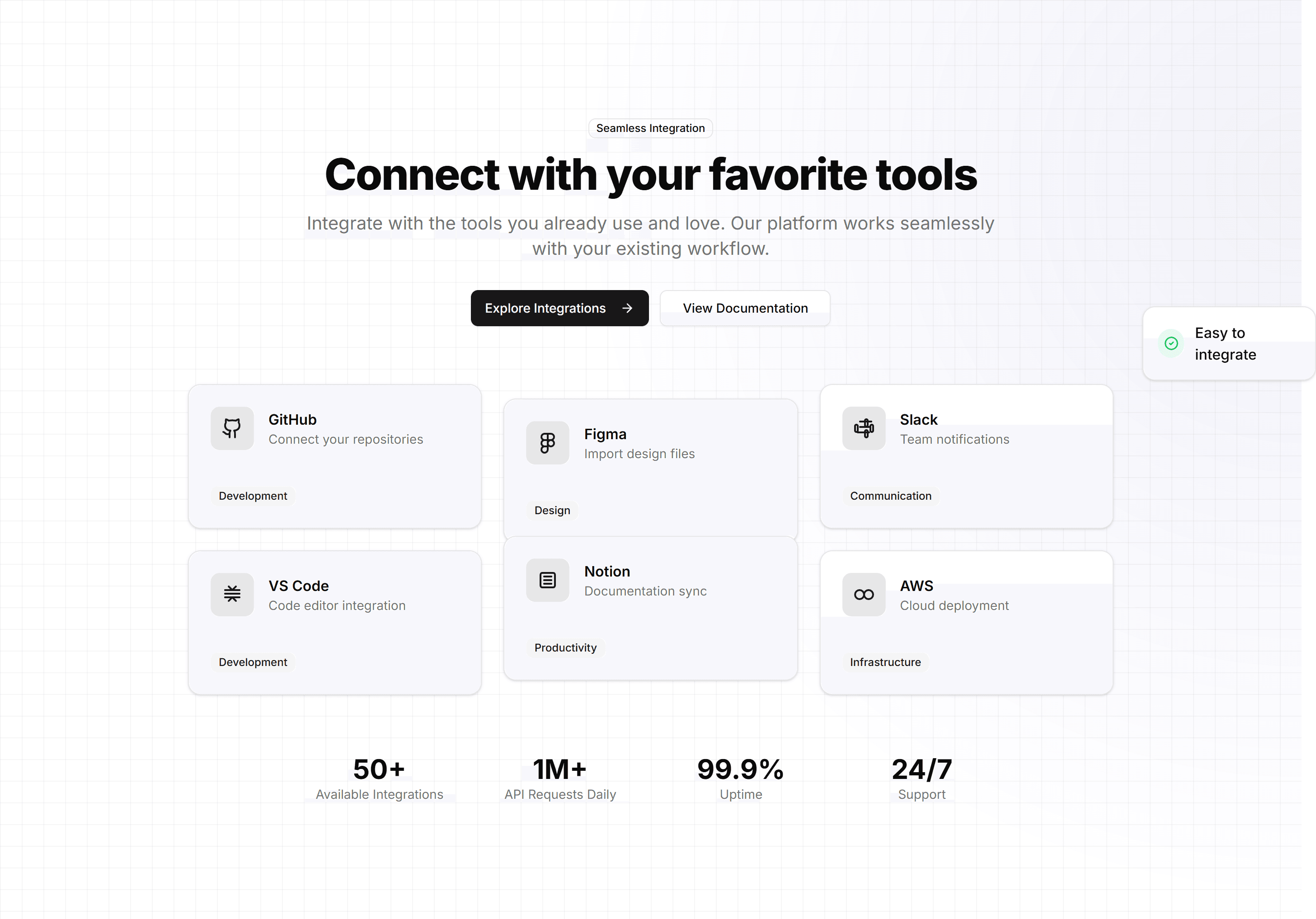 Marketing Hero Section: With Integration Showcase