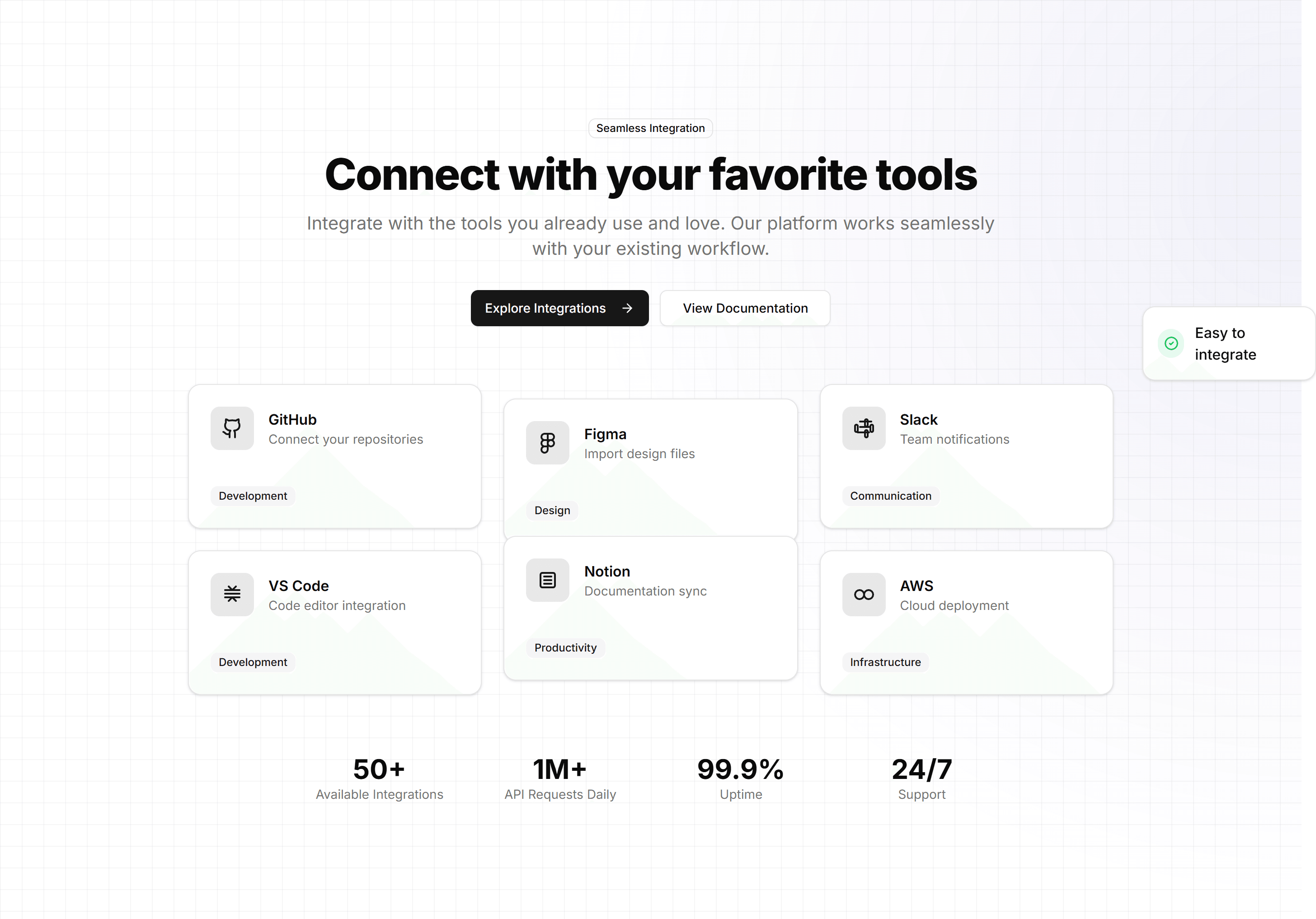 Marketing Hero Section: With Integration Showcase