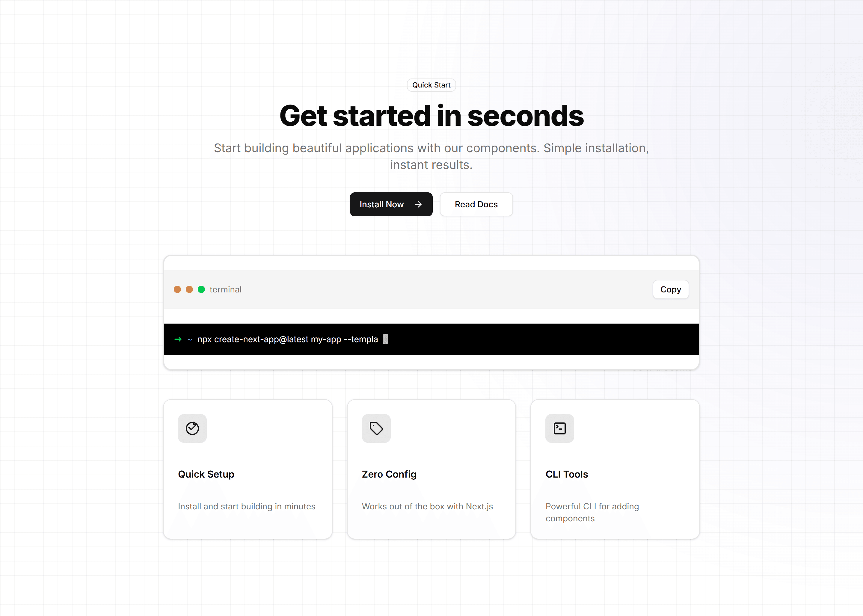 Marketing Hero Section: With Terminal