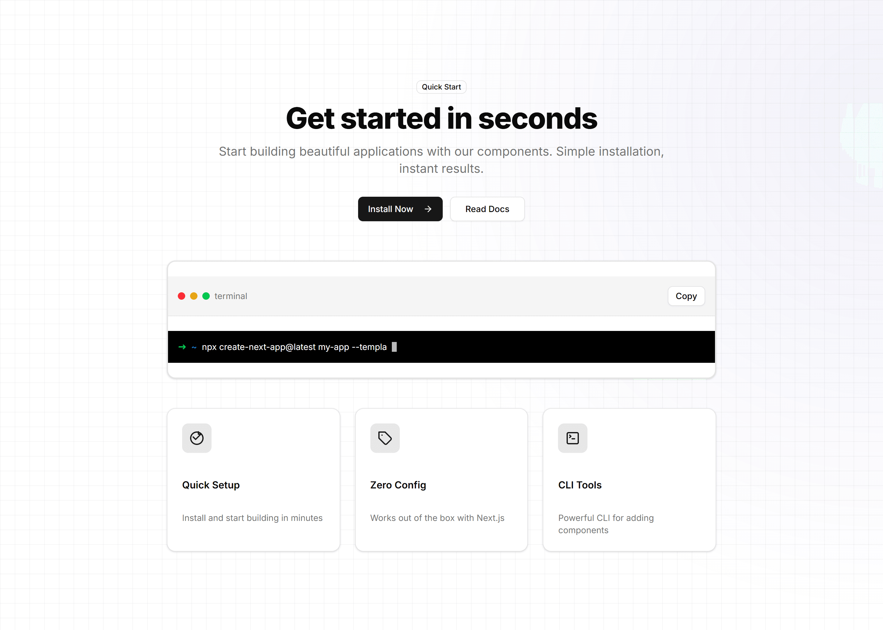 Marketing Hero Section: With Terminal