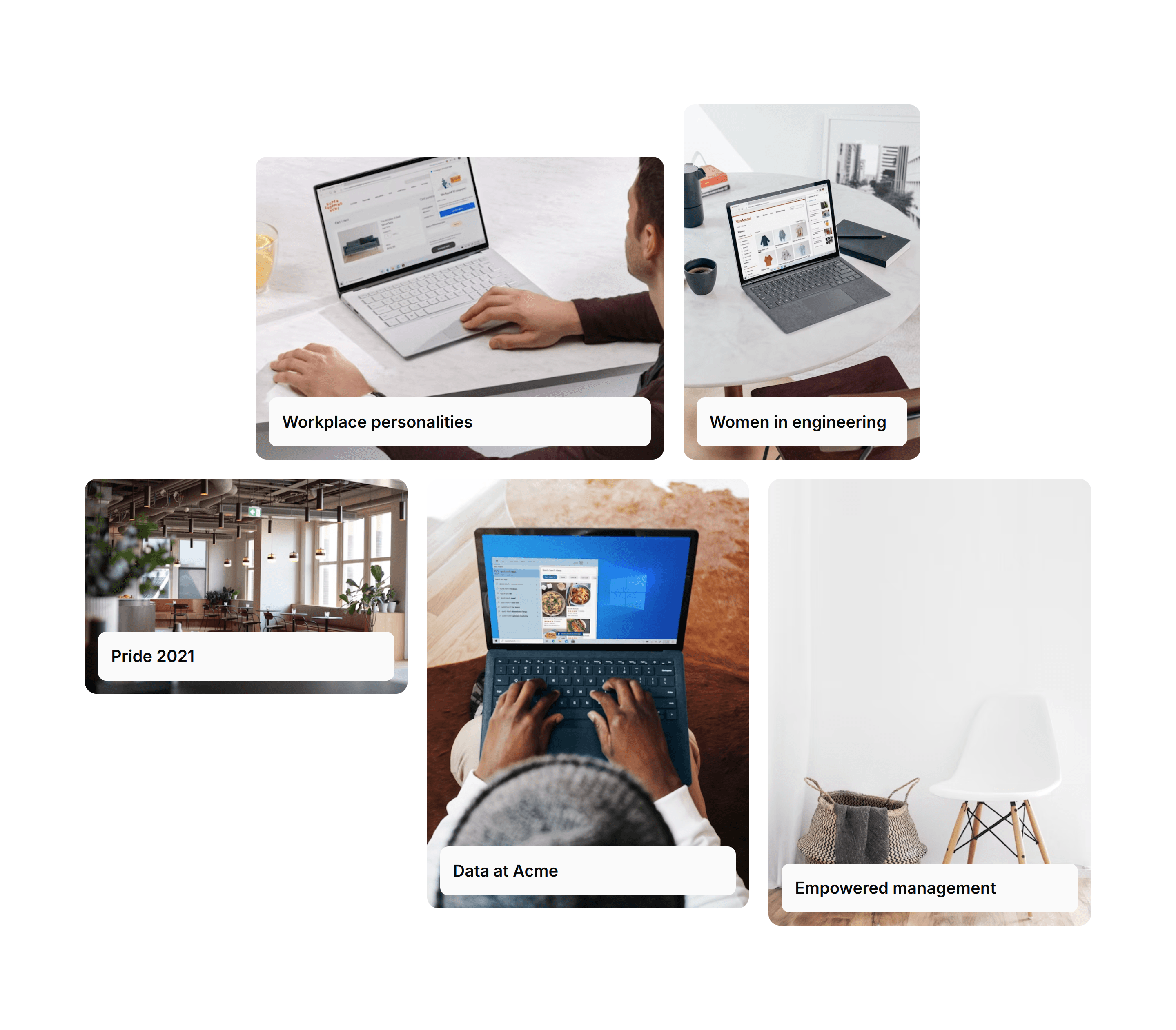 Marketing Masonry Section: Cards On Images