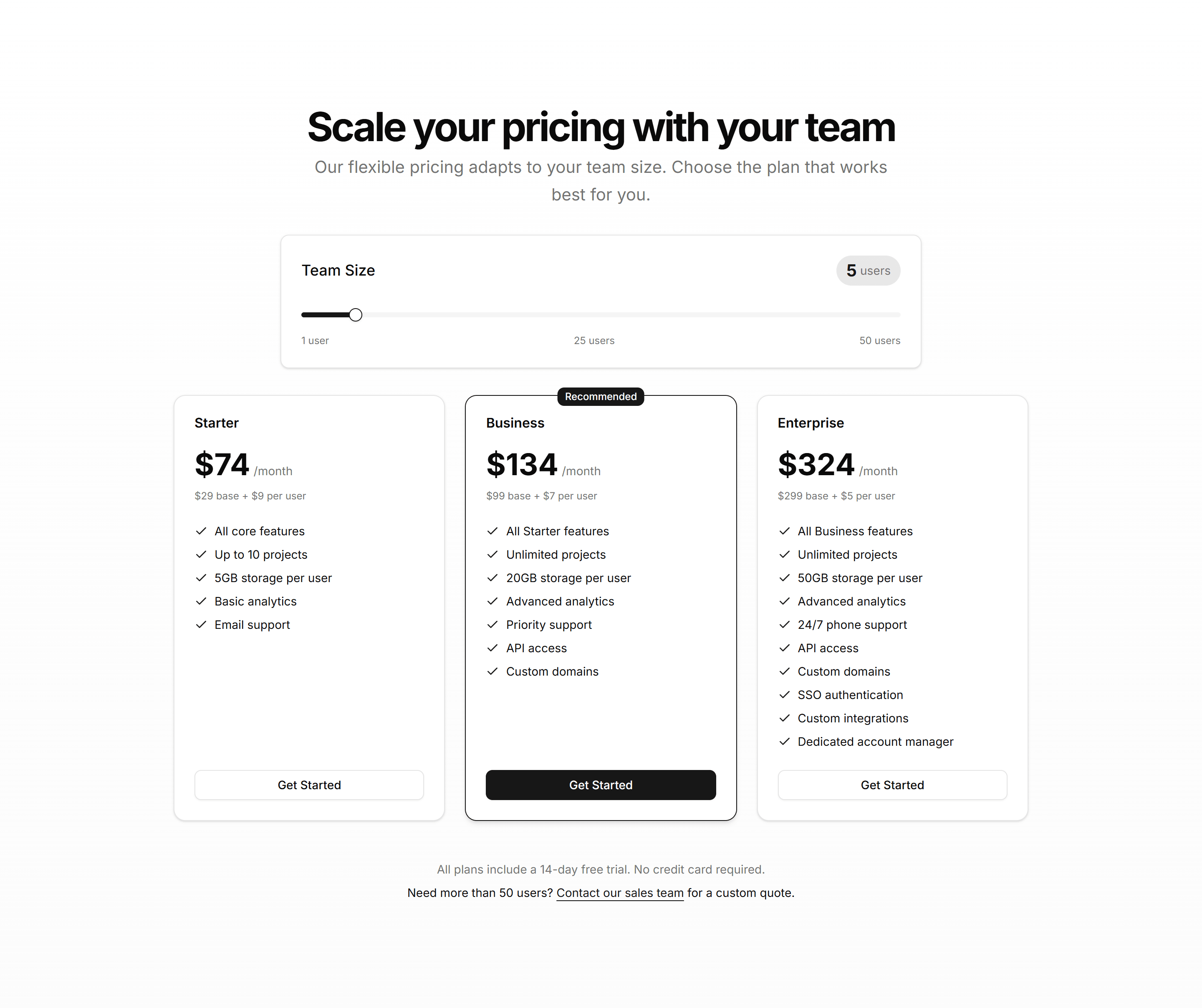 Marketing Pricing Section: Interactive