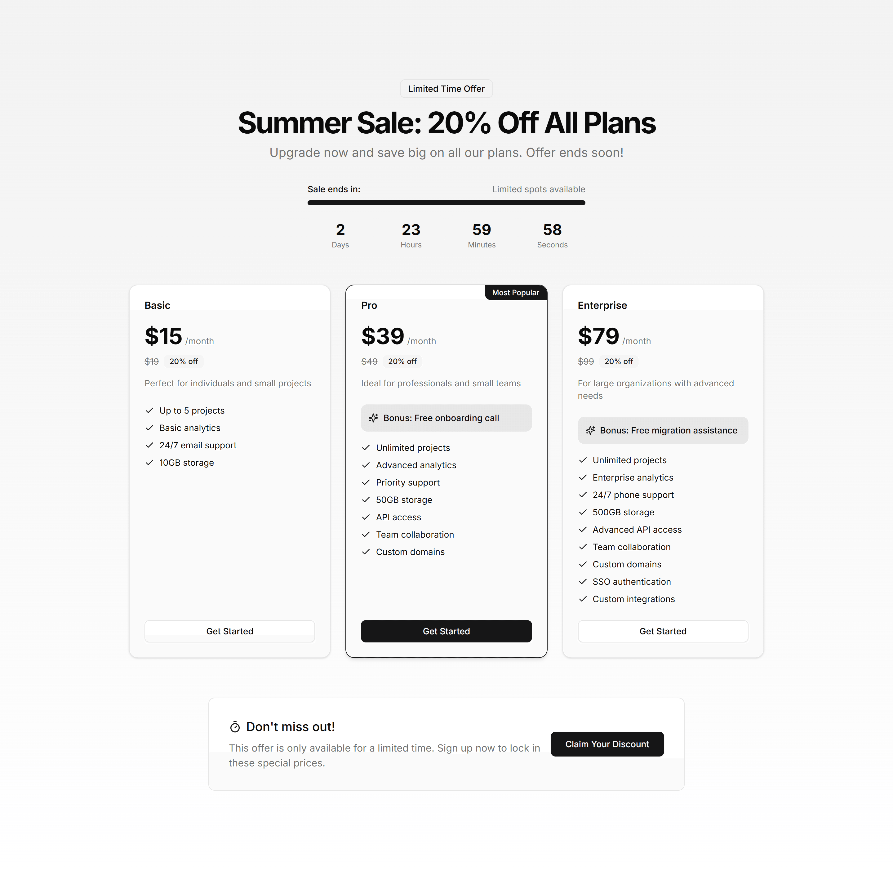Marketing Pricing Section: Seasonal