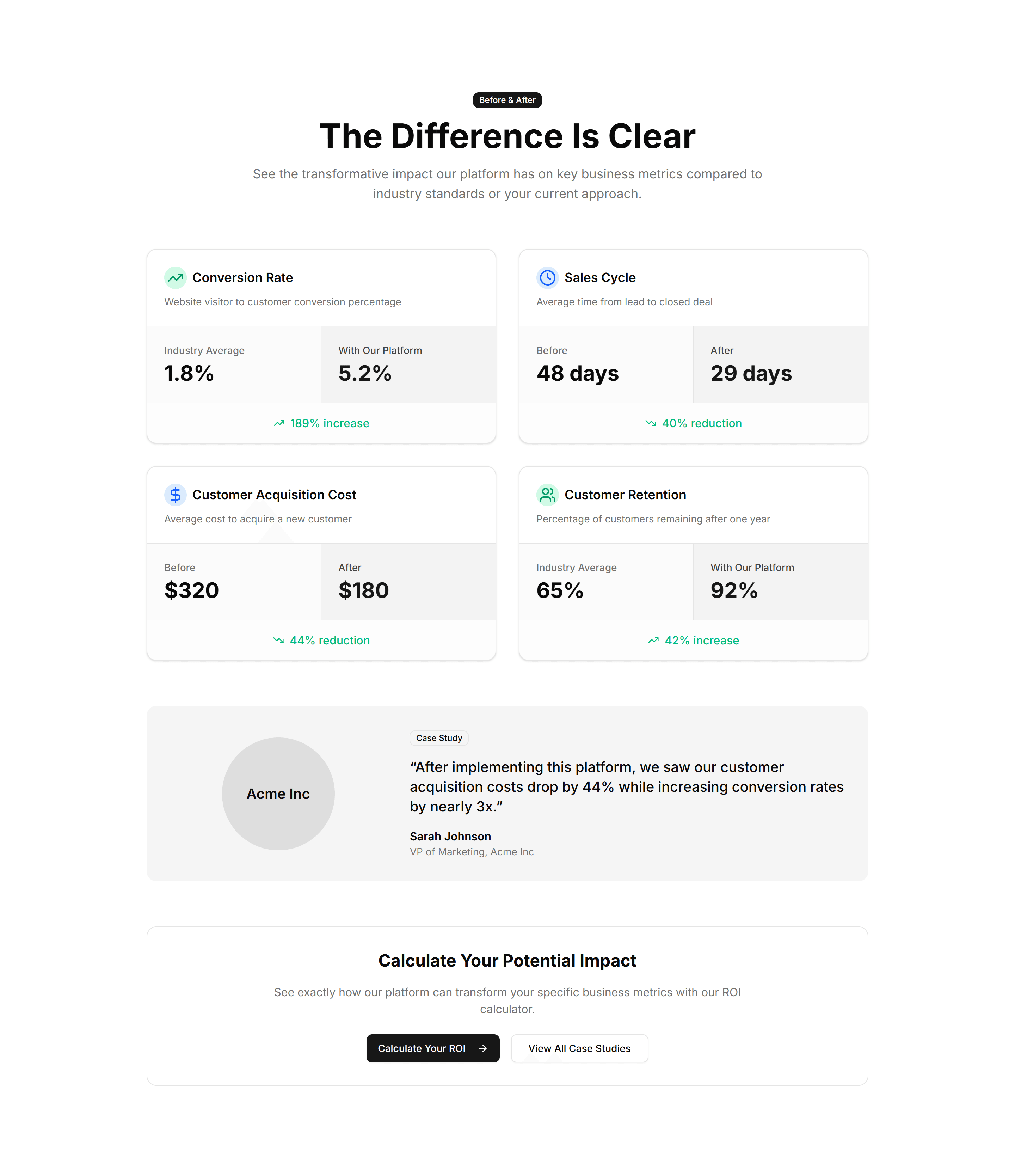Marketing Stat: Comparison Metrics