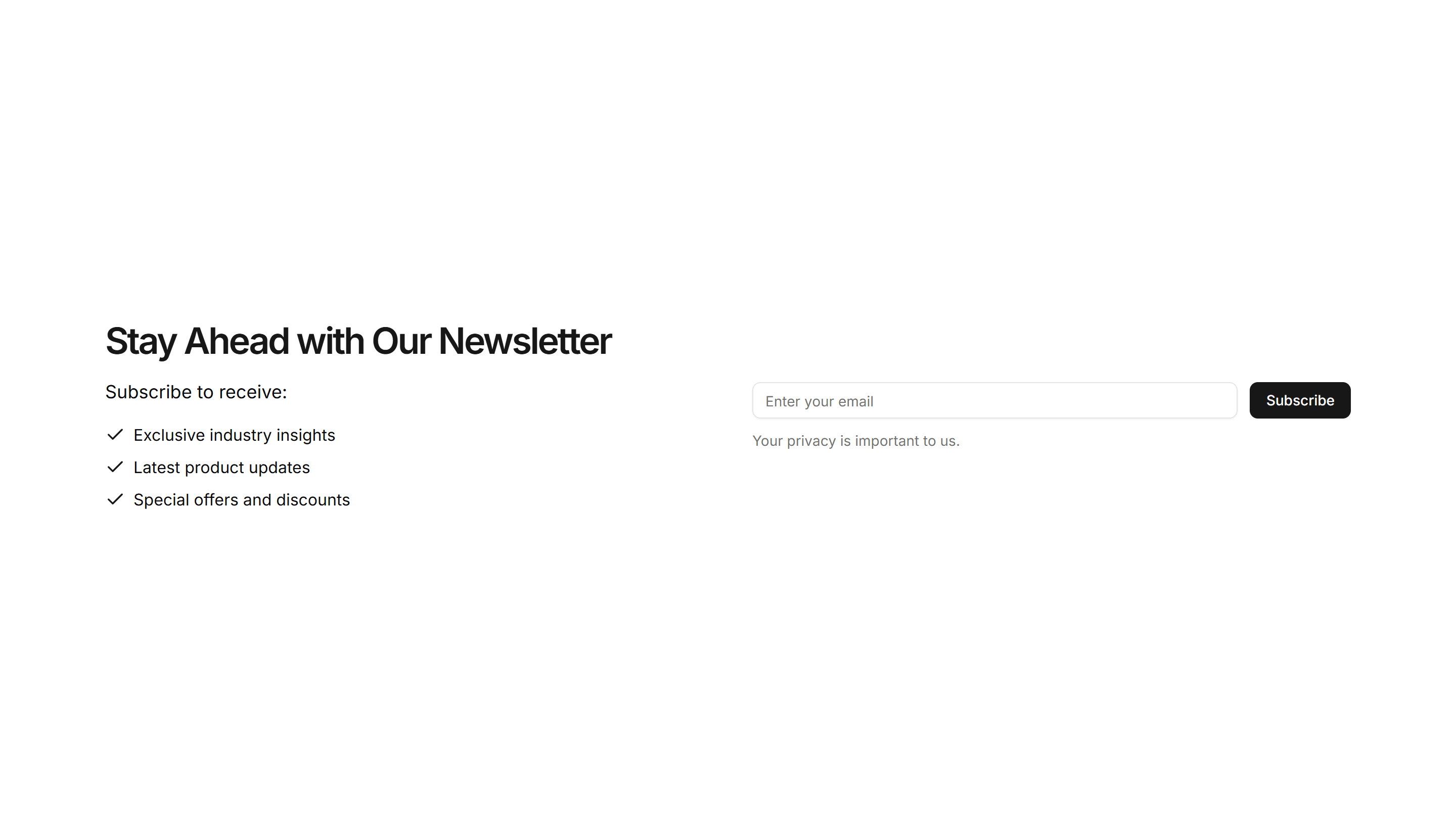 Marketing Subscribe: Benefits List