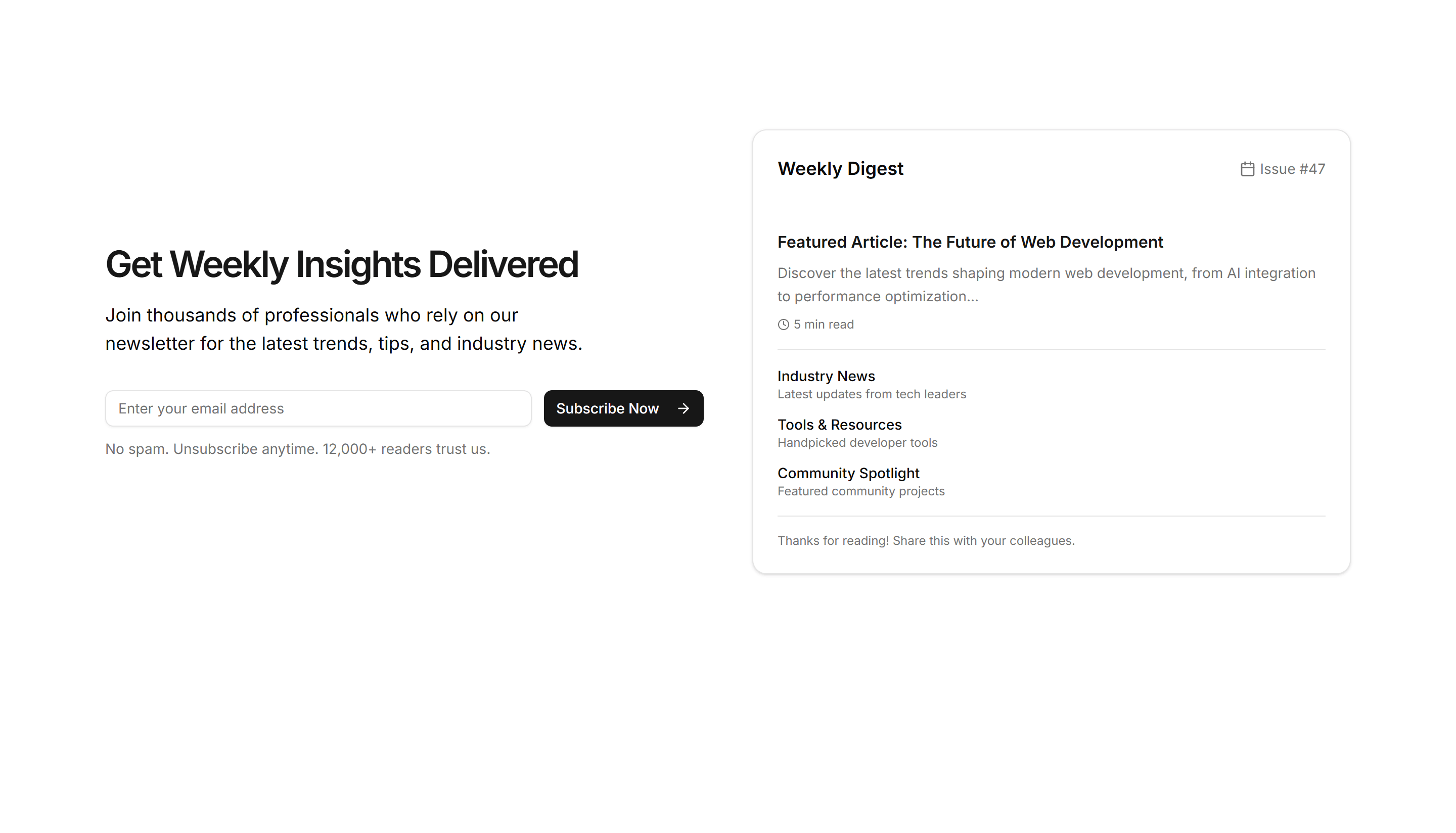 Marketing Subscribe: Newsletter Preview