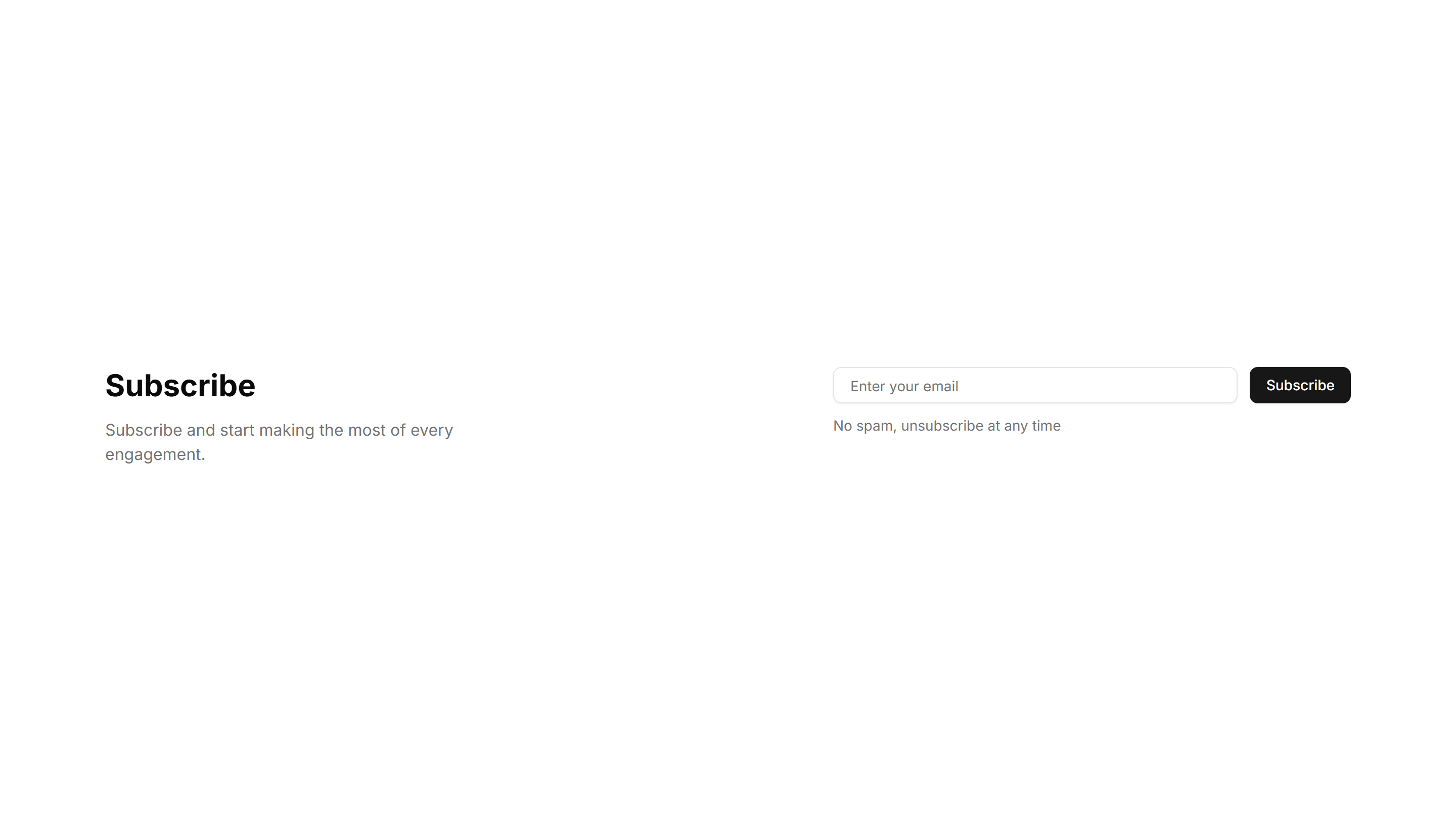 Marketing Subscribe: Simple Right Aligned