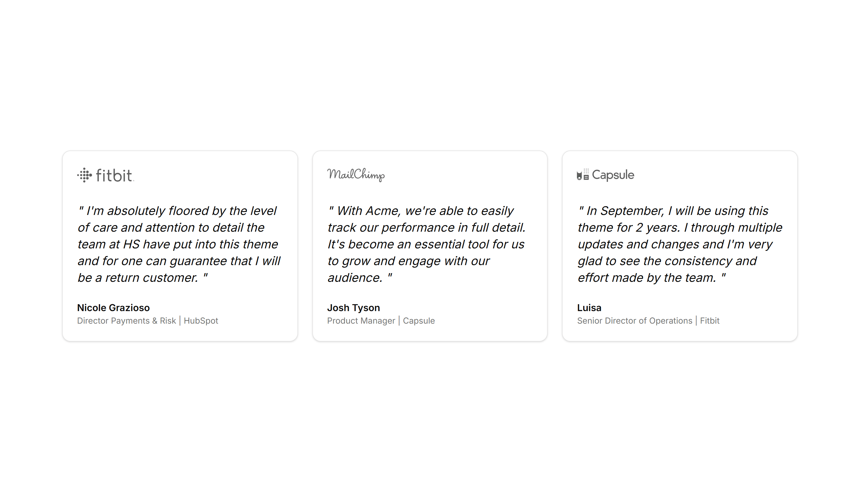 Marketing Testimonial: Cards