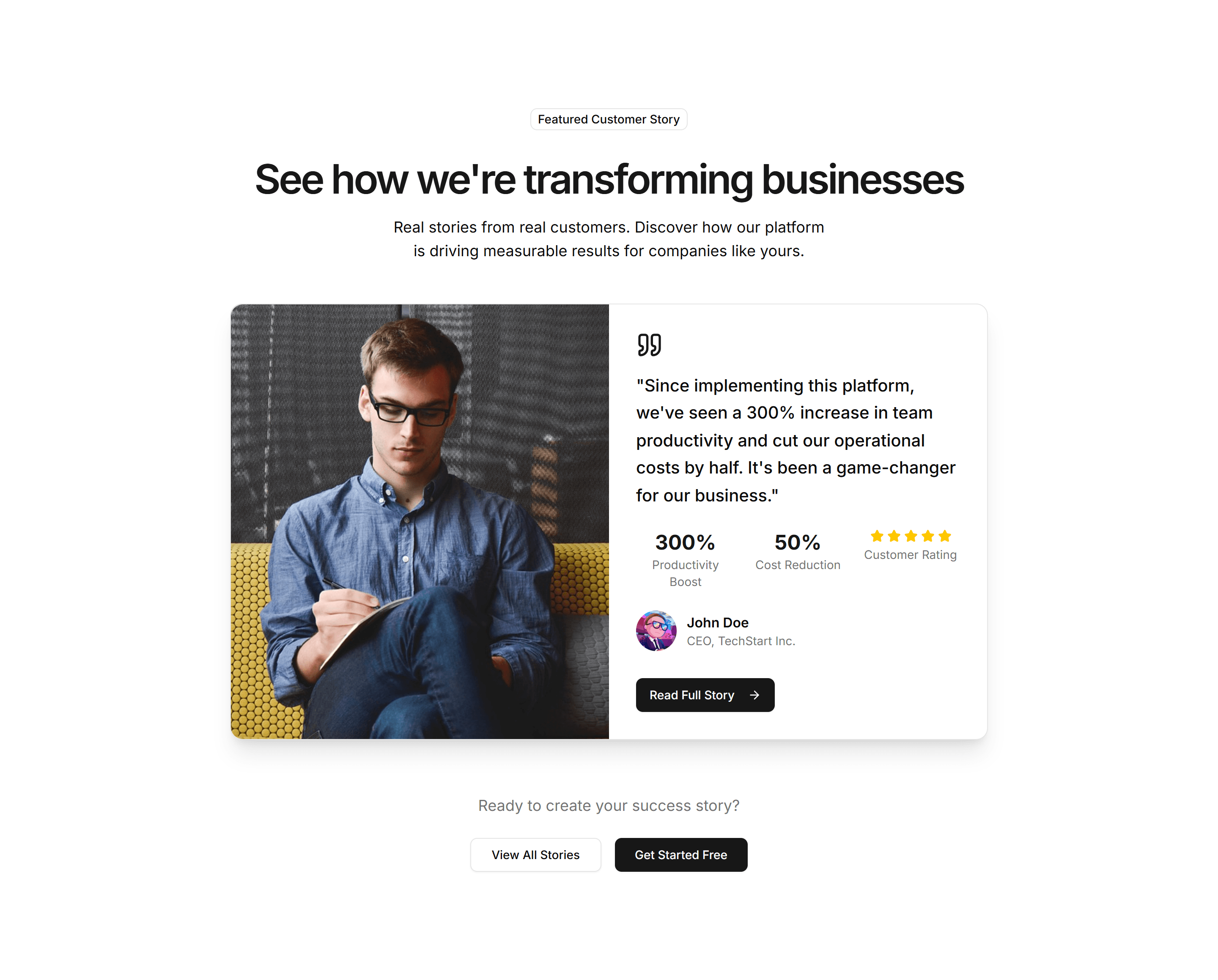 Marketing Testimonial: Customer Story Showcase