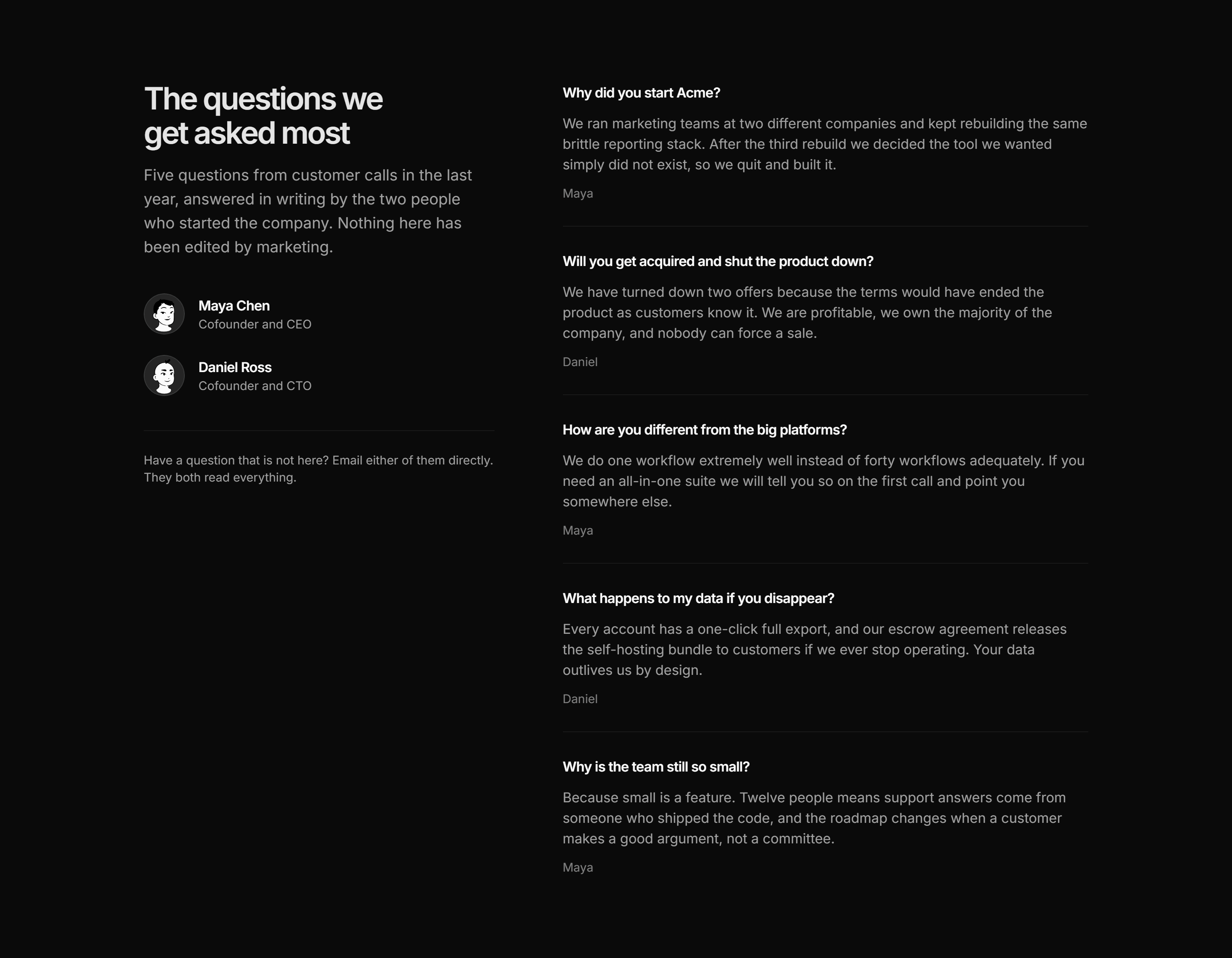 Marketing About: Founders Q and A