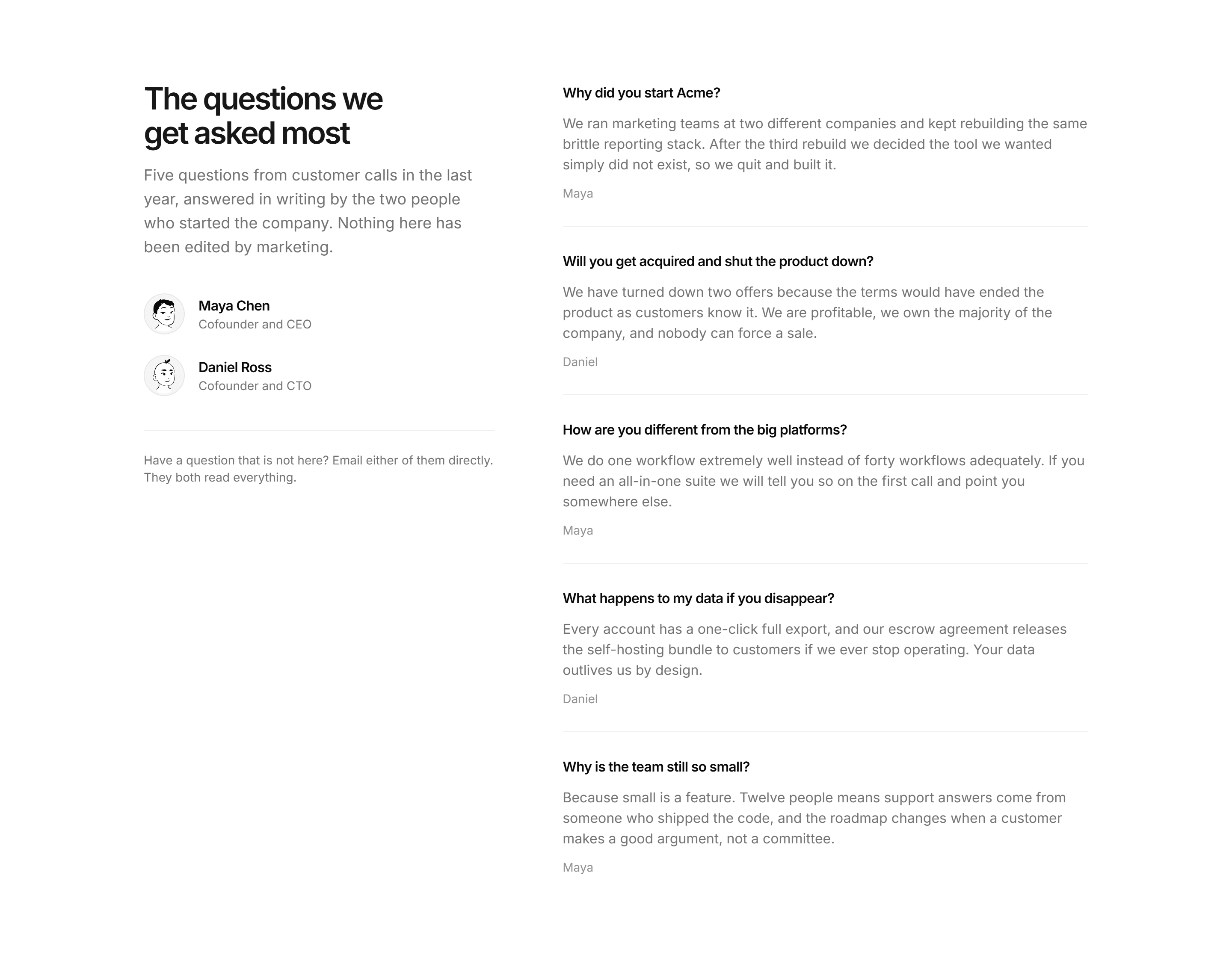 Marketing About: Founders Q and A
