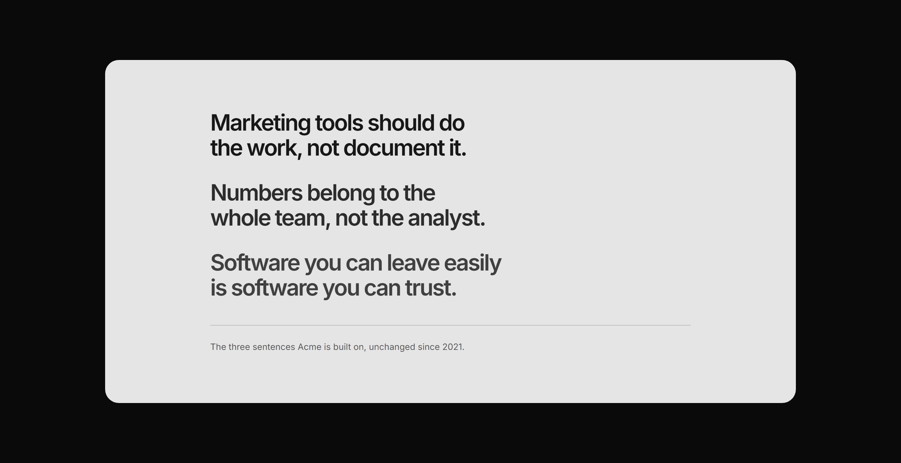 Marketing About: Manifesto Dark Band