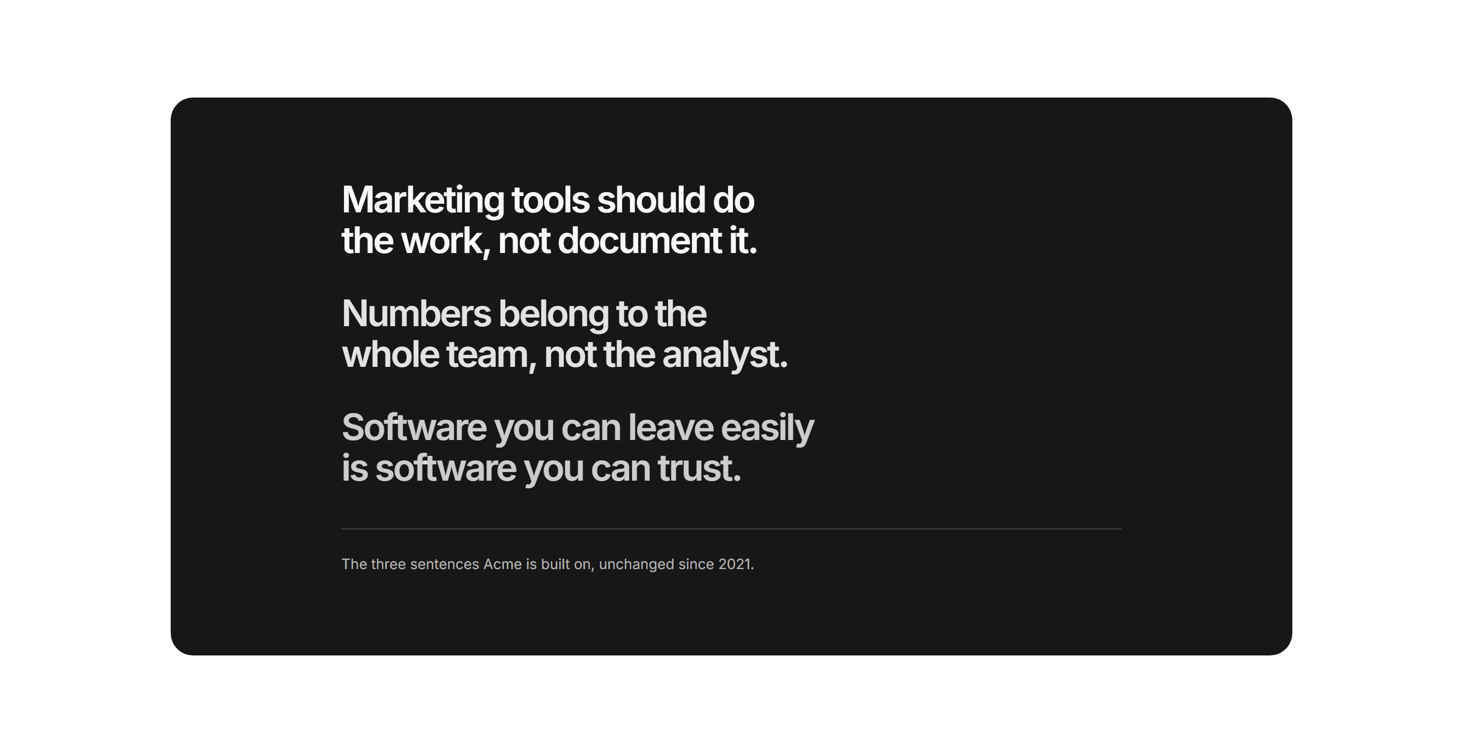 Marketing About: Manifesto Dark Band